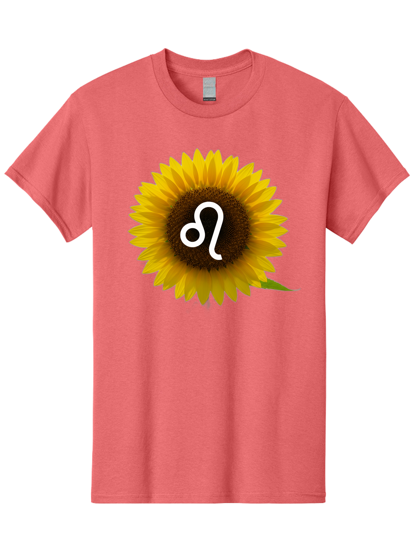 Cancer-Zodiac-Symbol-Sunflower Men'S Graphic Tee, 100% Cotton, Comfortable Casual Summer Wear, Machine Washable, Sunflower With Leo Zodiac Symbol, Astrology Sign, Horoscope, Floral Representation, Vibrant Yellow Petals, Symbolic Astrology, Bae143
