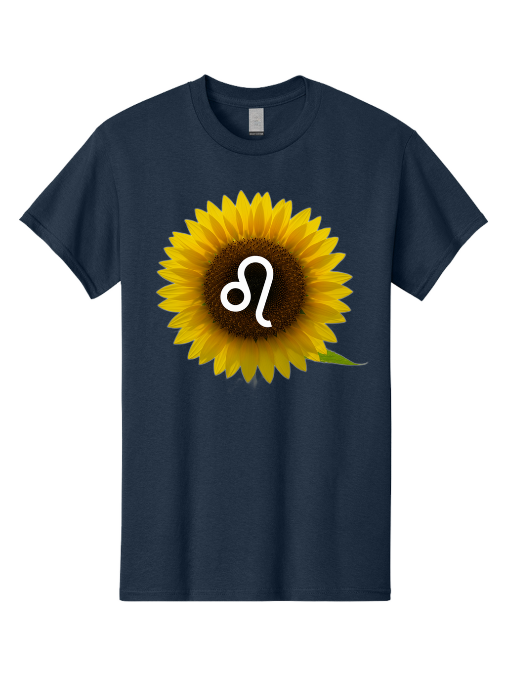 Cancer-Zodiac-Symbol-Sunflower Men'S Graphic Tee, 100% Cotton, Comfortable Casual Summer Wear, Machine Washable, Sunflower With Leo Zodiac Symbol, Astrology Sign, Horoscope, Floral Representation, Vibrant Yellow Petals, Symbolic Astrology, Bae143