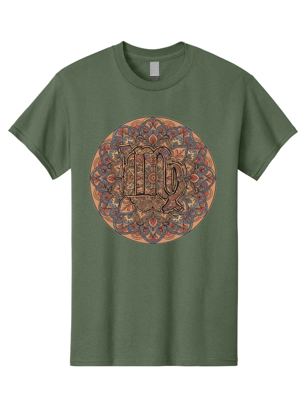 Capricorn-2 Men'S Graphic Tee, 100% Cotton, Comfortable Casual Summer Wear, Machine Washable, Capricorn Zodiac Sign, Intricate Mandala Design, Symbol Of Ambition, Earthy Tones, Mystical Patterns, Astrology Art, Spiritual Symbolism, Bae145