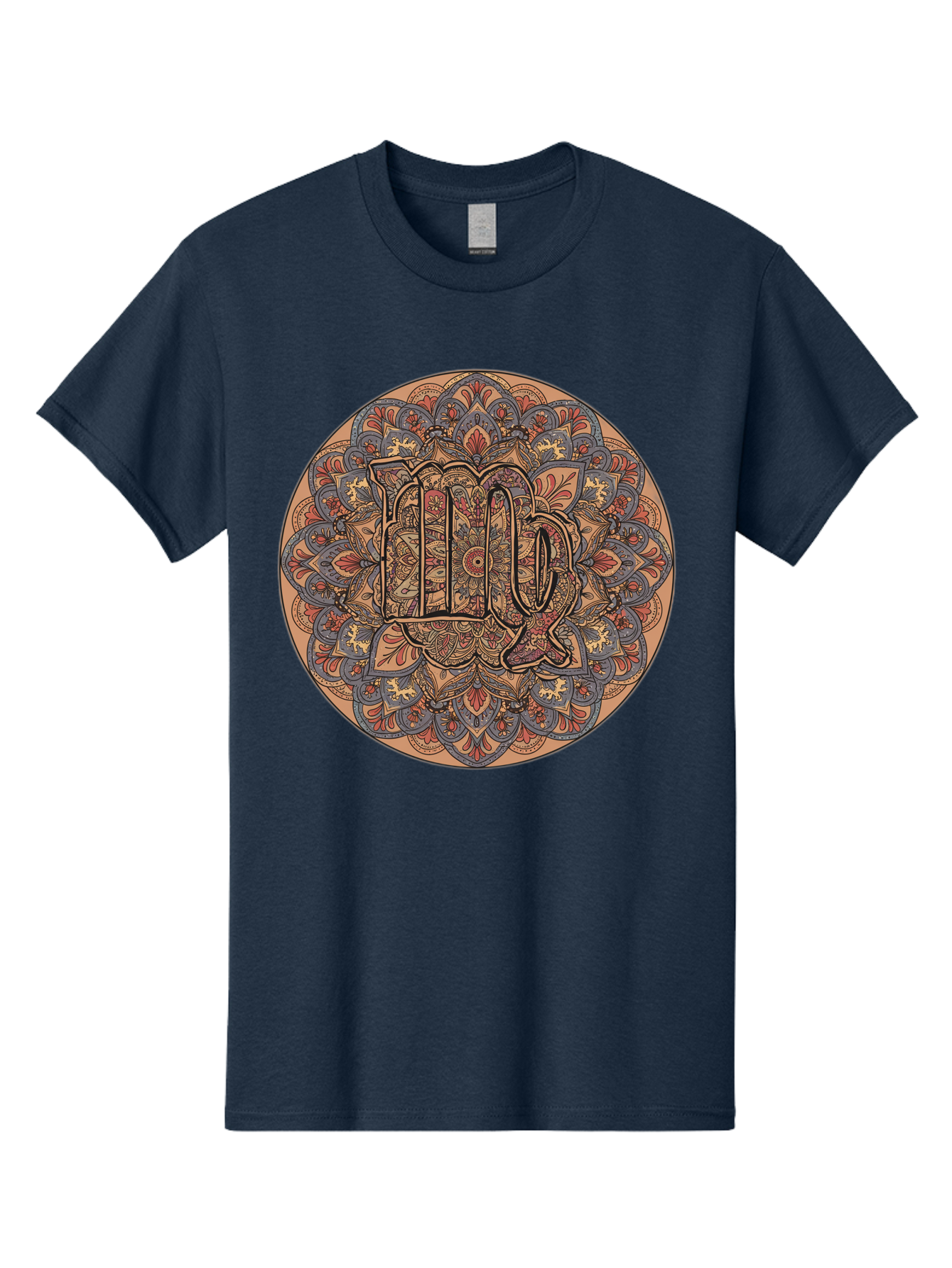 Capricorn-2 Men'S Graphic Tee, 100% Cotton, Comfortable Casual Summer Wear, Machine Washable, Capricorn Zodiac Sign, Intricate Mandala Design, Symbol Of Ambition, Earthy Tones, Mystical Patterns, Astrology Art, Spiritual Symbolism, Bae145