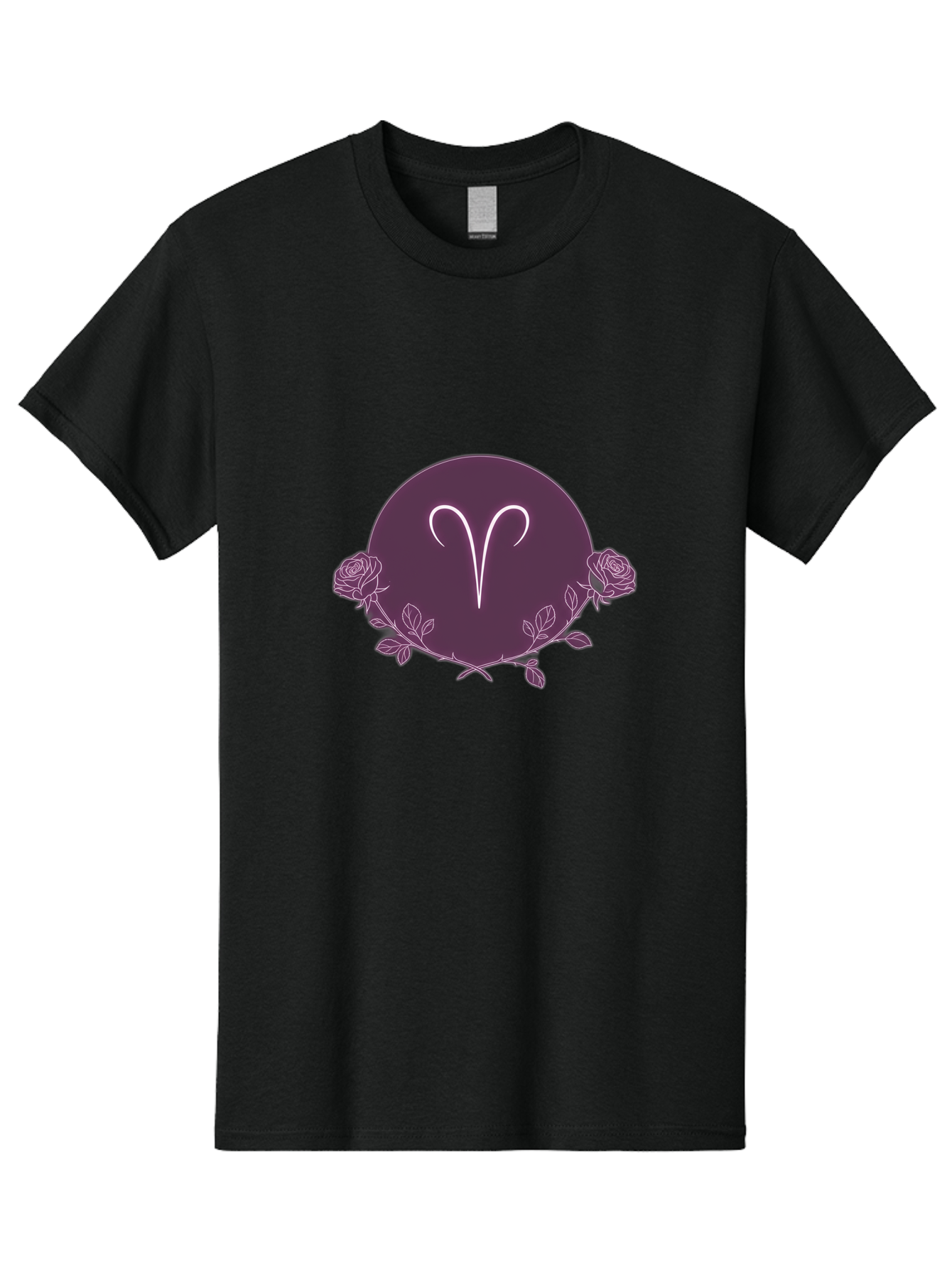 Capricorn Men'S Graphic Tee, 100% Cotton, Comfortable Casual Summer Wear, Machine Washable, Capricorn Symbol, Astrological Sign, Zodiac Wheel, Purple Circle Design, Roses And Leaves, Mystic Symbols, Esoteric Theme, Horoscope Illustration, Bae148