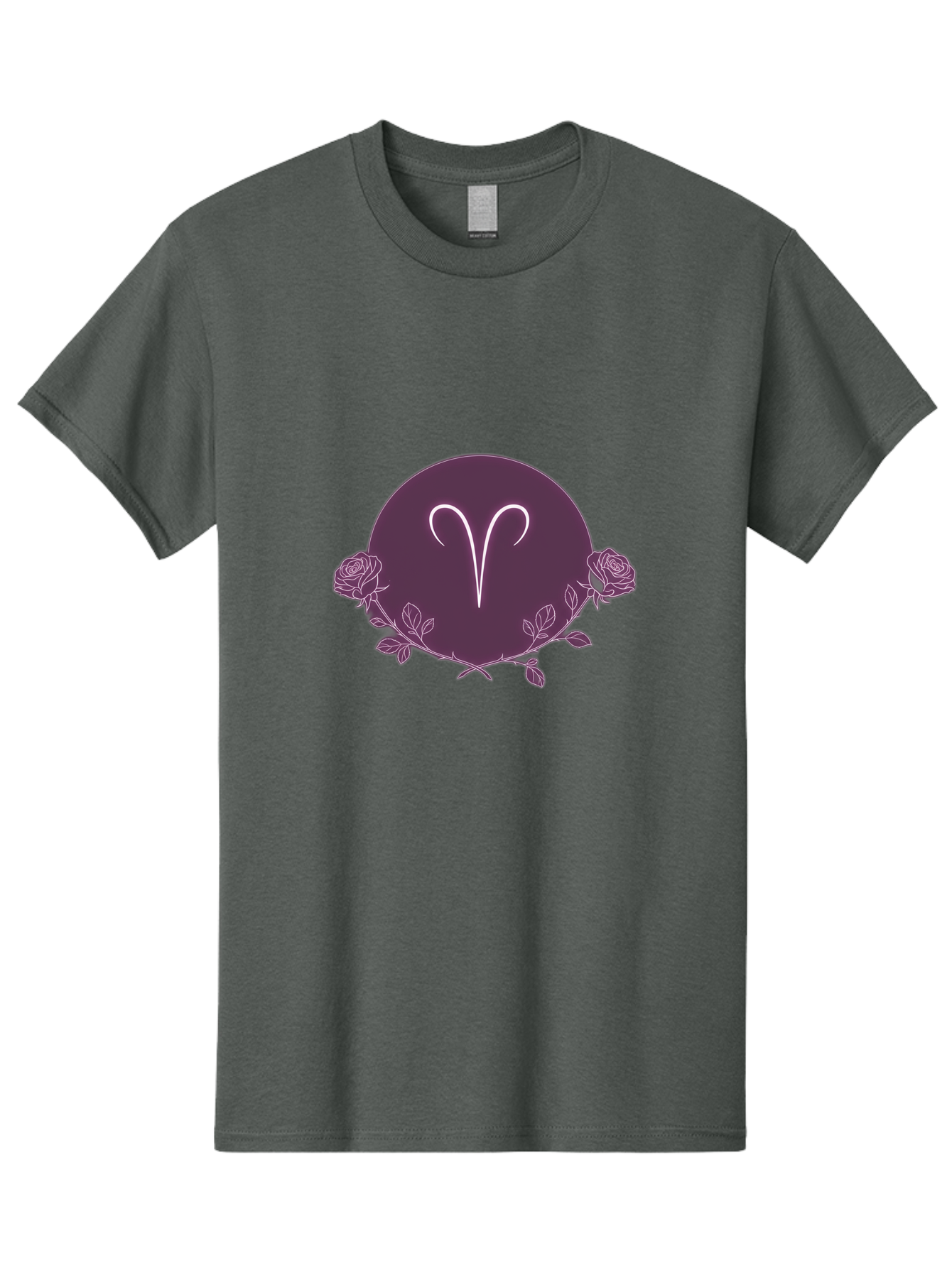 Capricorn Men'S Graphic Tee, 100% Cotton, Comfortable Casual Summer Wear, Machine Washable, Capricorn Symbol, Astrological Sign, Zodiac Wheel, Purple Circle Design, Roses And Leaves, Mystic Symbols, Esoteric Theme, Horoscope Illustration, Bae148