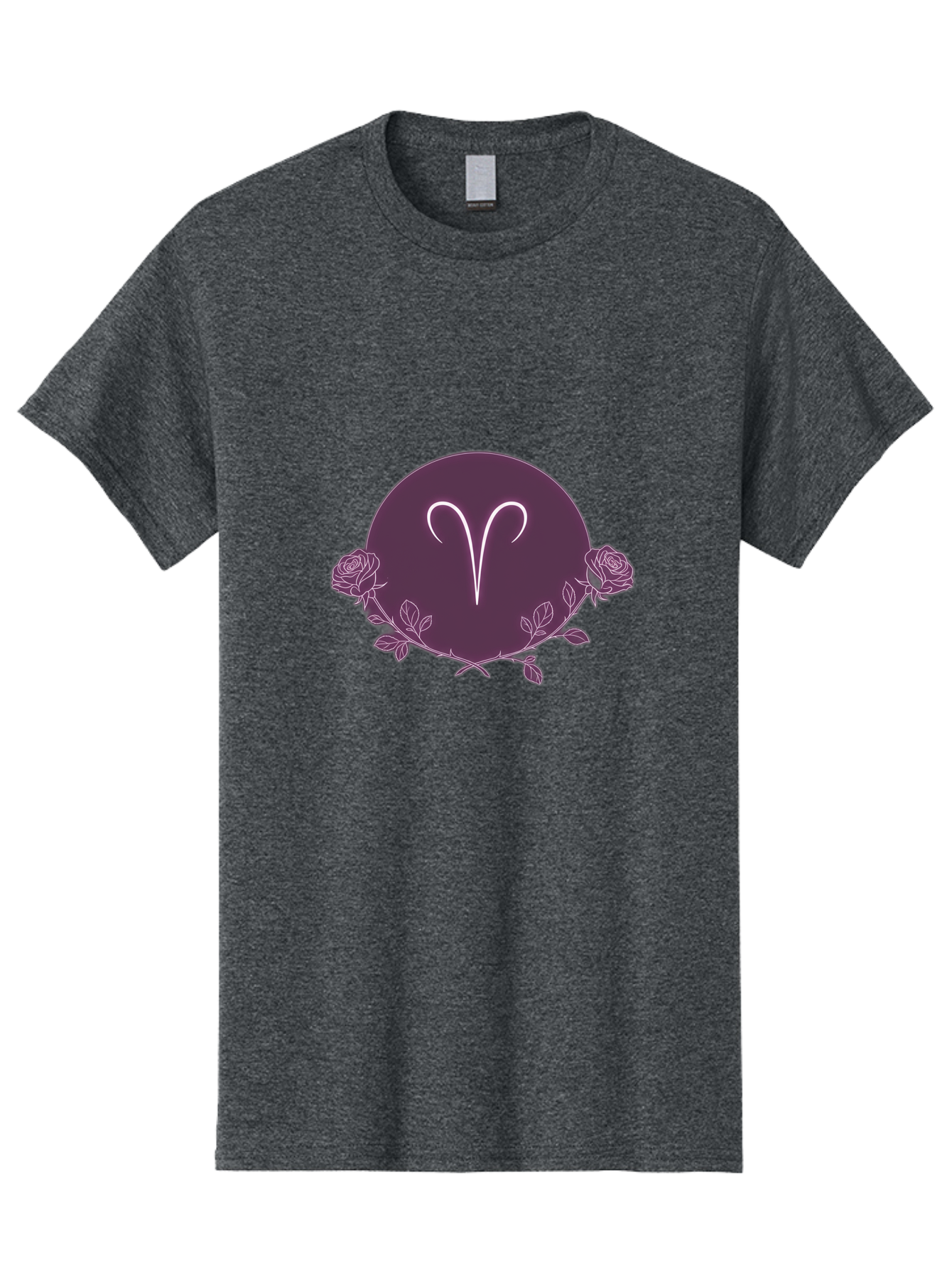 Capricorn Men'S Graphic Tee, 100% Cotton, Comfortable Casual Summer Wear, Machine Washable, Capricorn Symbol, Astrological Sign, Zodiac Wheel, Purple Circle Design, Roses And Leaves, Mystic Symbols, Esoteric Theme, Horoscope Illustration, Bae148