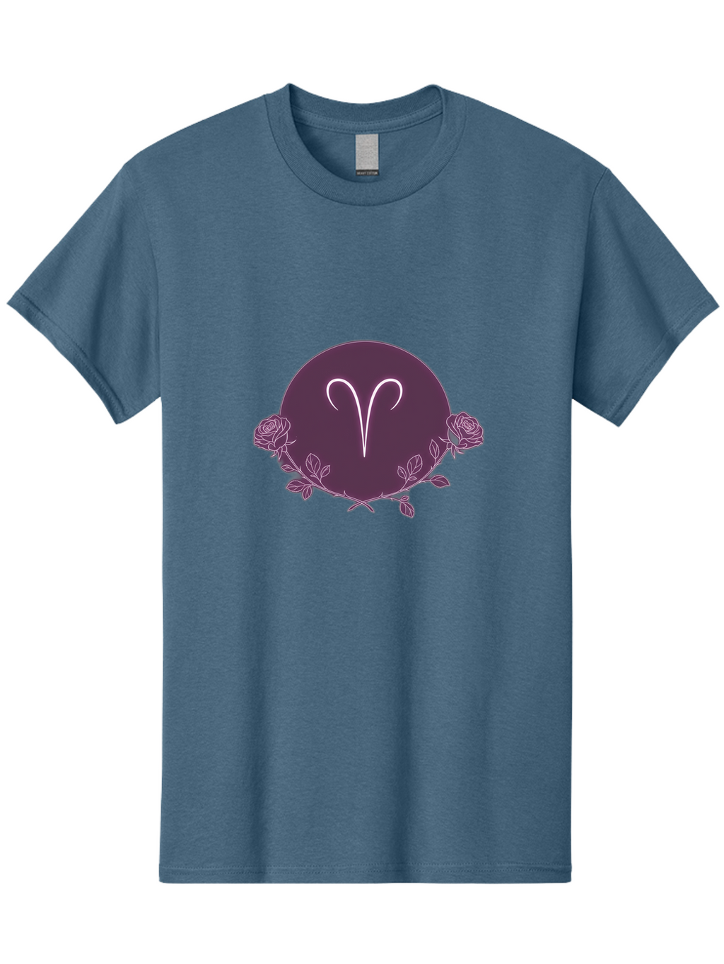 Capricorn Men'S Graphic Tee, 100% Cotton, Comfortable Casual Summer Wear, Machine Washable, Capricorn Symbol, Astrological Sign, Zodiac Wheel, Purple Circle Design, Roses And Leaves, Mystic Symbols, Esoteric Theme, Horoscope Illustration, Bae148