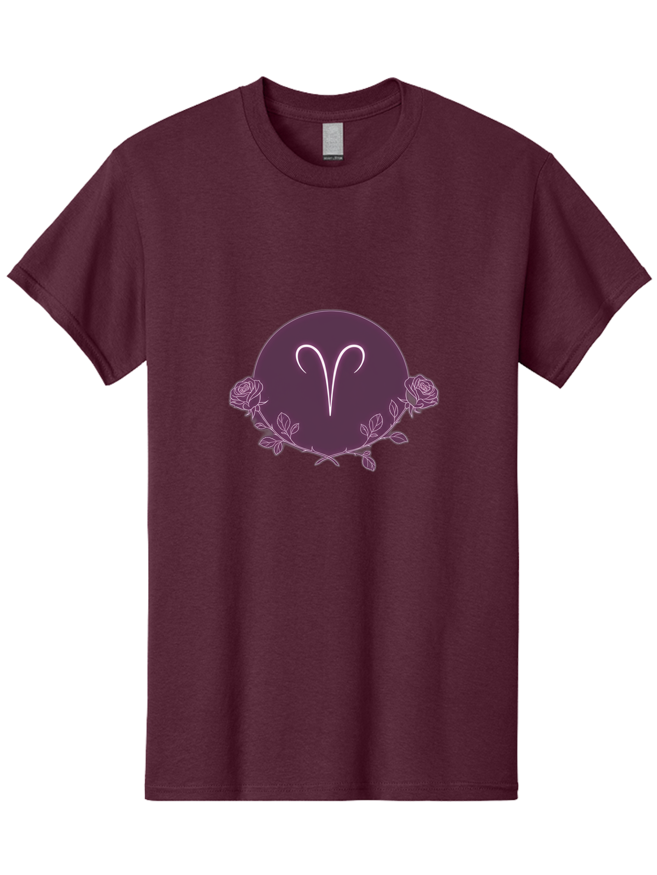 Capricorn Men'S Graphic Tee, 100% Cotton, Comfortable Casual Summer Wear, Machine Washable, Capricorn Symbol, Astrological Sign, Zodiac Wheel, Purple Circle Design, Roses And Leaves, Mystic Symbols, Esoteric Theme, Horoscope Illustration, Bae148