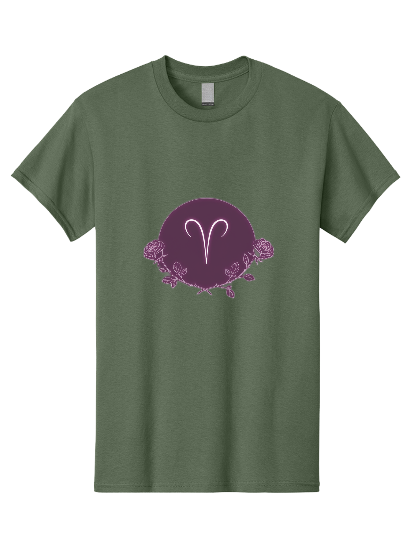 Capricorn Men'S Graphic Tee, 100% Cotton, Comfortable Casual Summer Wear, Machine Washable, Capricorn Symbol, Astrological Sign, Zodiac Wheel, Purple Circle Design, Roses And Leaves, Mystic Symbols, Esoteric Theme, Horoscope Illustration, Bae148