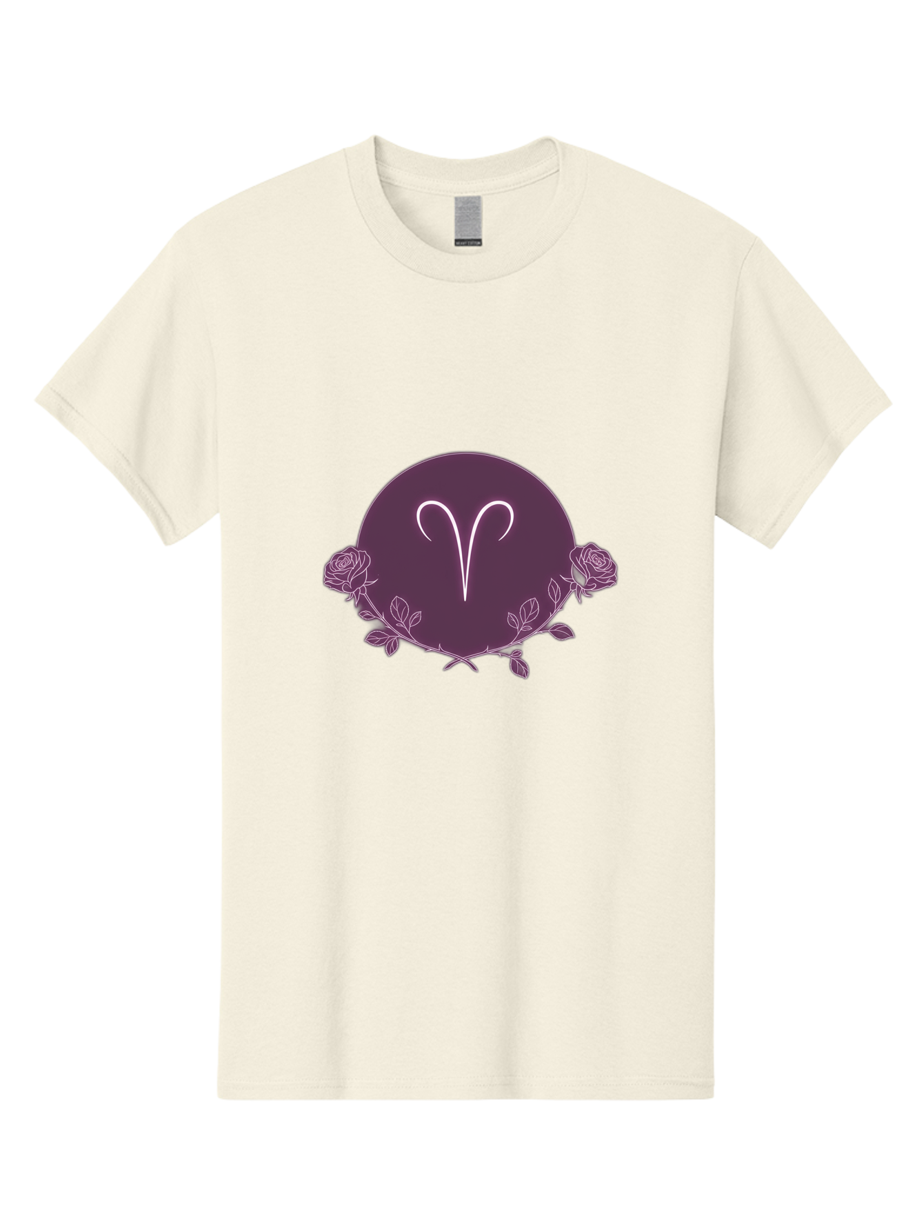 Capricorn Men'S Graphic Tee, 100% Cotton, Comfortable Casual Summer Wear, Machine Washable, Capricorn Symbol, Astrological Sign, Zodiac Wheel, Purple Circle Design, Roses And Leaves, Mystic Symbols, Esoteric Theme, Horoscope Illustration, Bae148