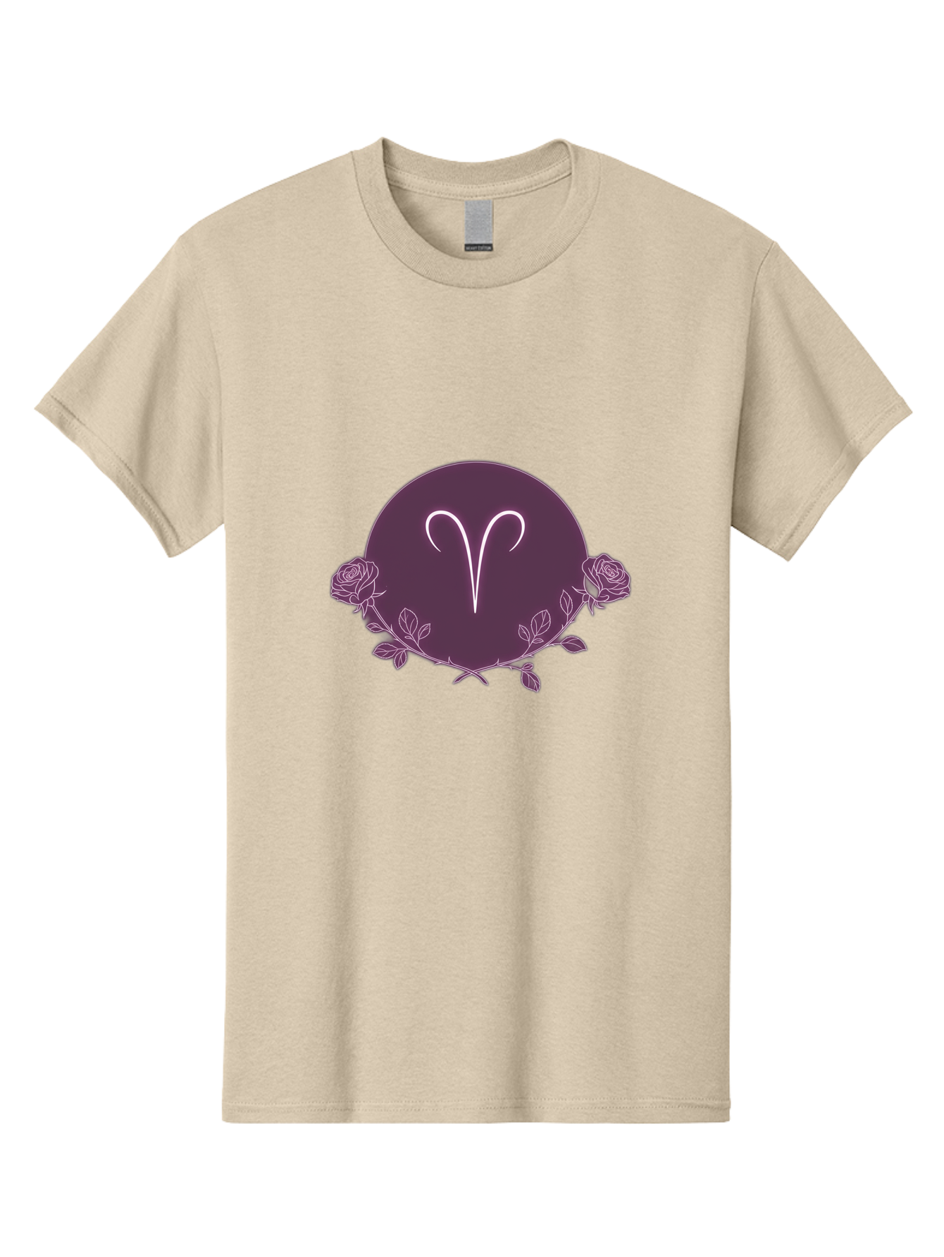 Capricorn Men'S Graphic Tee, 100% Cotton, Comfortable Casual Summer Wear, Machine Washable, Capricorn Symbol, Astrological Sign, Zodiac Wheel, Purple Circle Design, Roses And Leaves, Mystic Symbols, Esoteric Theme, Horoscope Illustration, Bae148