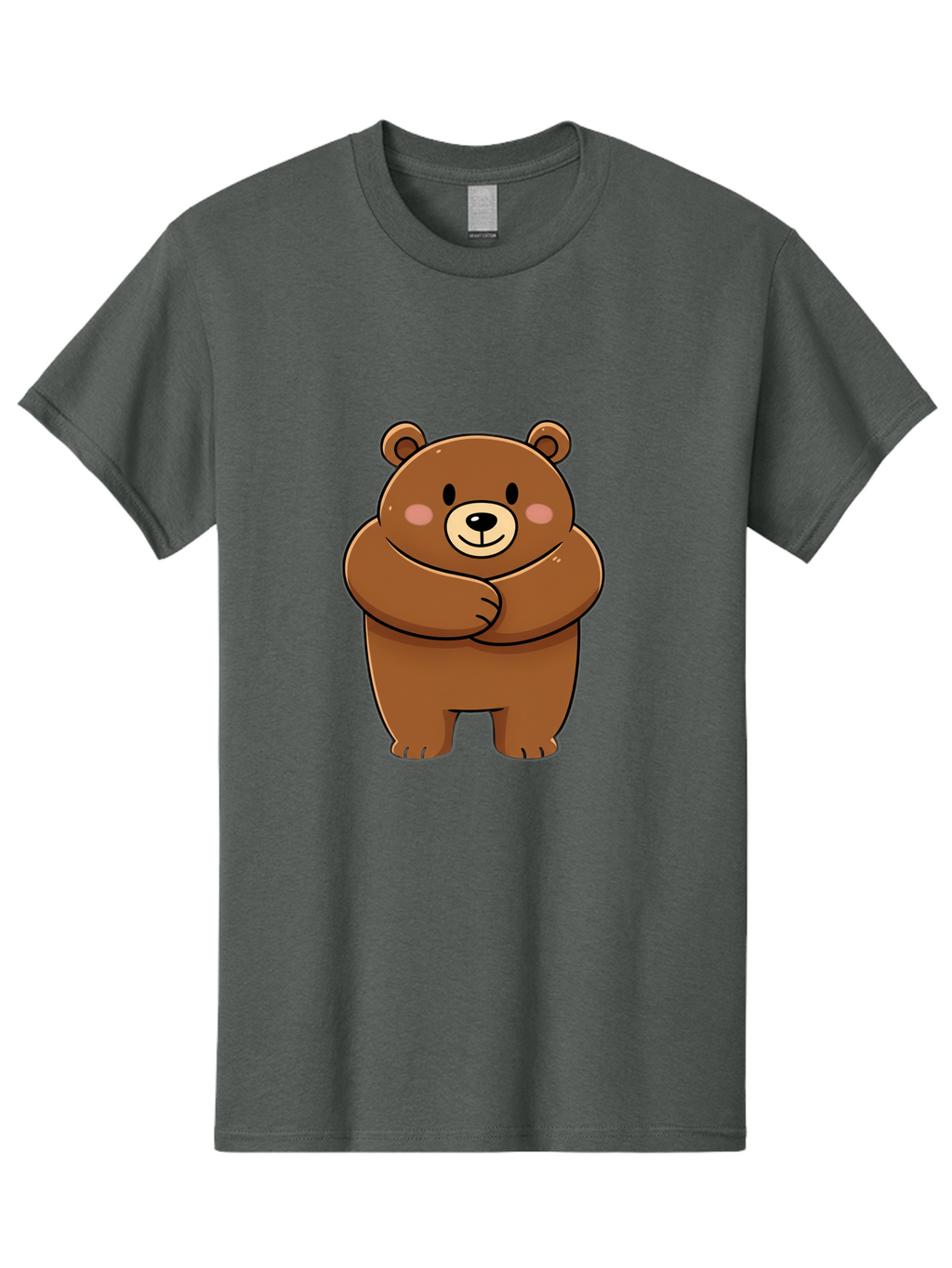 Cartoon-Bear Men'S Graphic Tee, 100% Cotton, Comfortable Casual Summer Wear, Machine Washable, Kawaii Bear, Cartoon Bear, Adorable Bear, Brown Bear, Cute Animal, Funny Character, Playful Bear, Charming Creature, Cuddly Bear, Sweet Bear Bae149