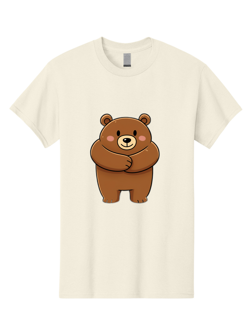Cartoon-Bear Men'S Graphic Tee, 100% Cotton, Comfortable Casual Summer Wear, Machine Washable, Kawaii Bear, Cartoon Bear, Adorable Bear, Brown Bear, Cute Animal, Funny Character, Playful Bear, Charming Creature, Cuddly Bear, Sweet Bear Bae149