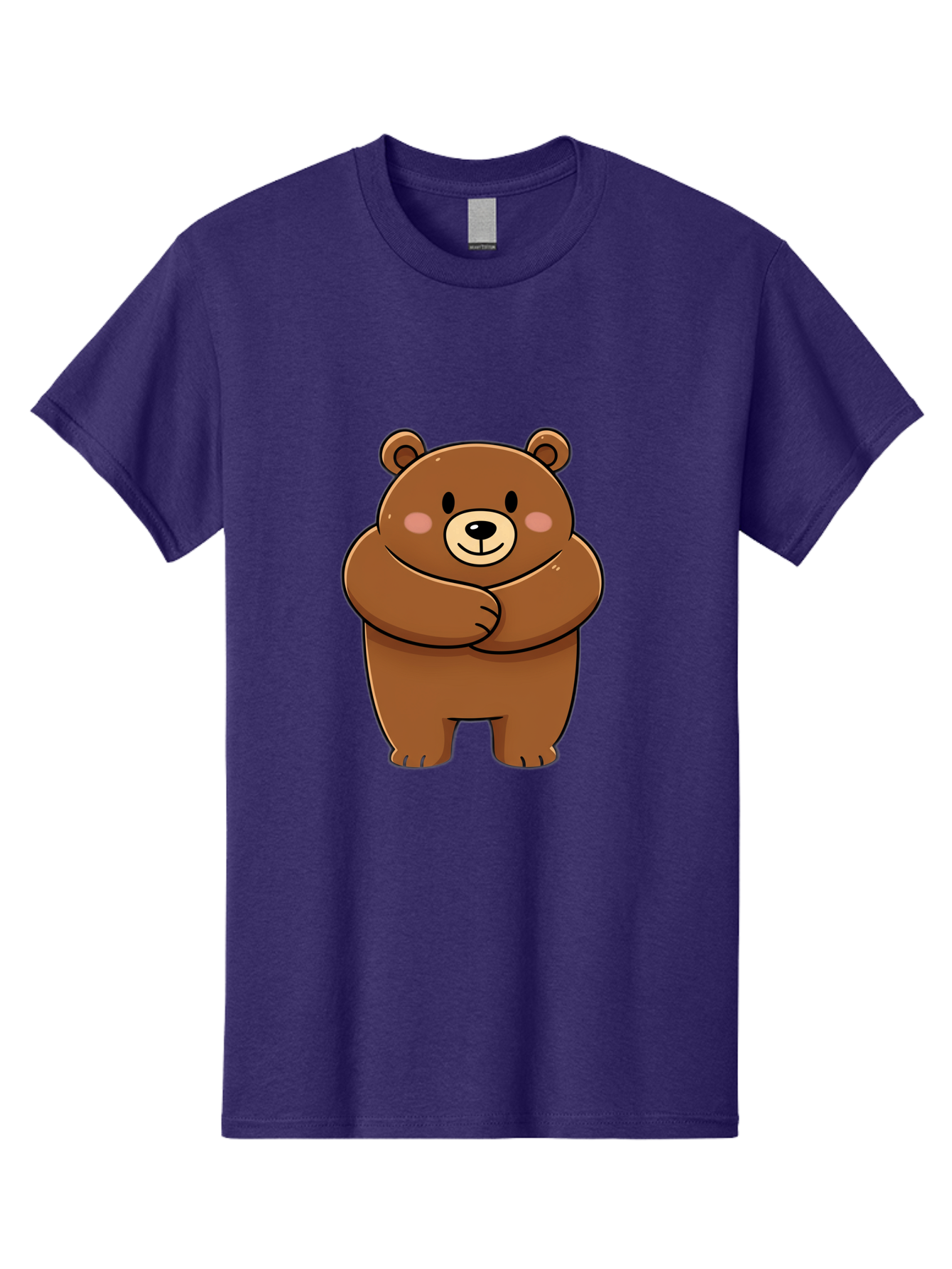 Cartoon-Bear Men'S Graphic Tee, 100% Cotton, Comfortable Casual Summer Wear, Machine Washable, Kawaii Bear, Cartoon Bear, Adorable Bear, Brown Bear, Cute Animal, Funny Character, Playful Bear, Charming Creature, Cuddly Bear, Sweet Bear Bae149