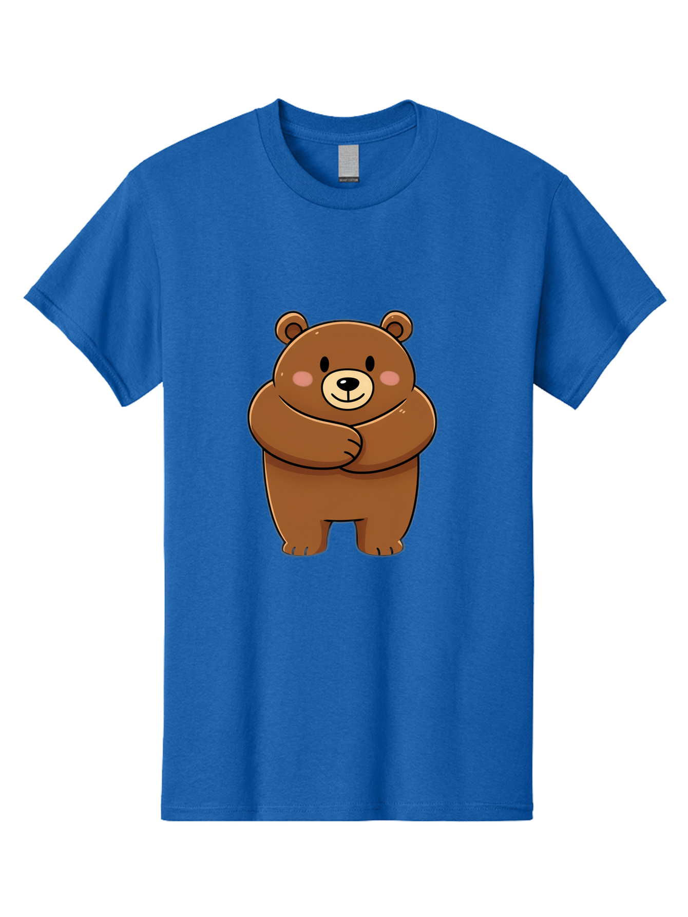 Cartoon-Bear Men'S Graphic Tee, 100% Cotton, Comfortable Casual Summer Wear, Machine Washable, Kawaii Bear, Cartoon Bear, Adorable Bear, Brown Bear, Cute Animal, Funny Character, Playful Bear, Charming Creature, Cuddly Bear, Sweet Bear Bae149