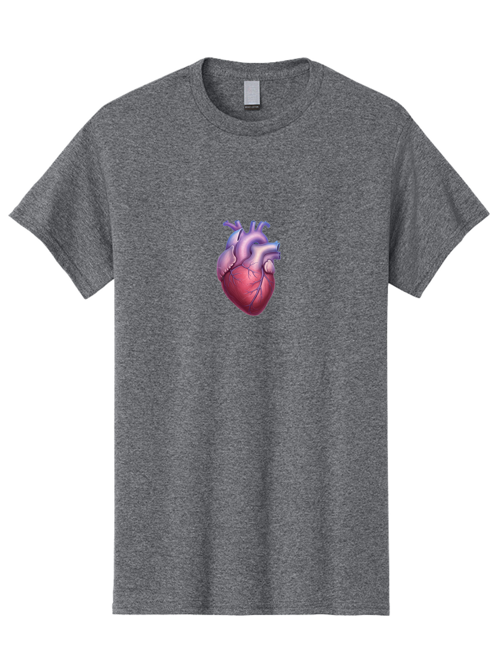 Human-Heart Men'S Graphic Tee, 100% Cotton, Comfortable Casual Summer Wear, Machine Washable, Human Heart, Anatomical Illustration, Medical Art, Cardiology, Heart Anatomy, Vital Organ, Detailed Drawing Bae204