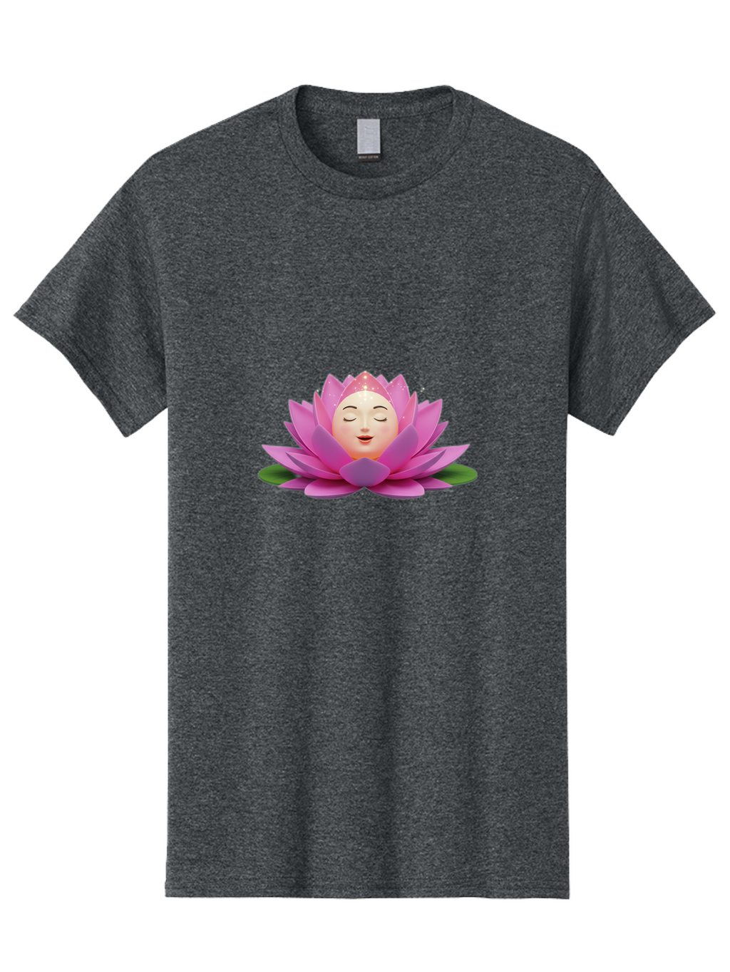 Lotus-Flower-Emoji Men'S Graphic Tee, 100% Cotton, Comfortable Casual Summer Wear, Machine Washable, Pink Lotus Flower, Serene Face, Closed Eyes, Smiling, Relaxed Mood, Water Lily, Peaceful Ambiance, Meditation Symbol, Spiritual Growth, Bae222