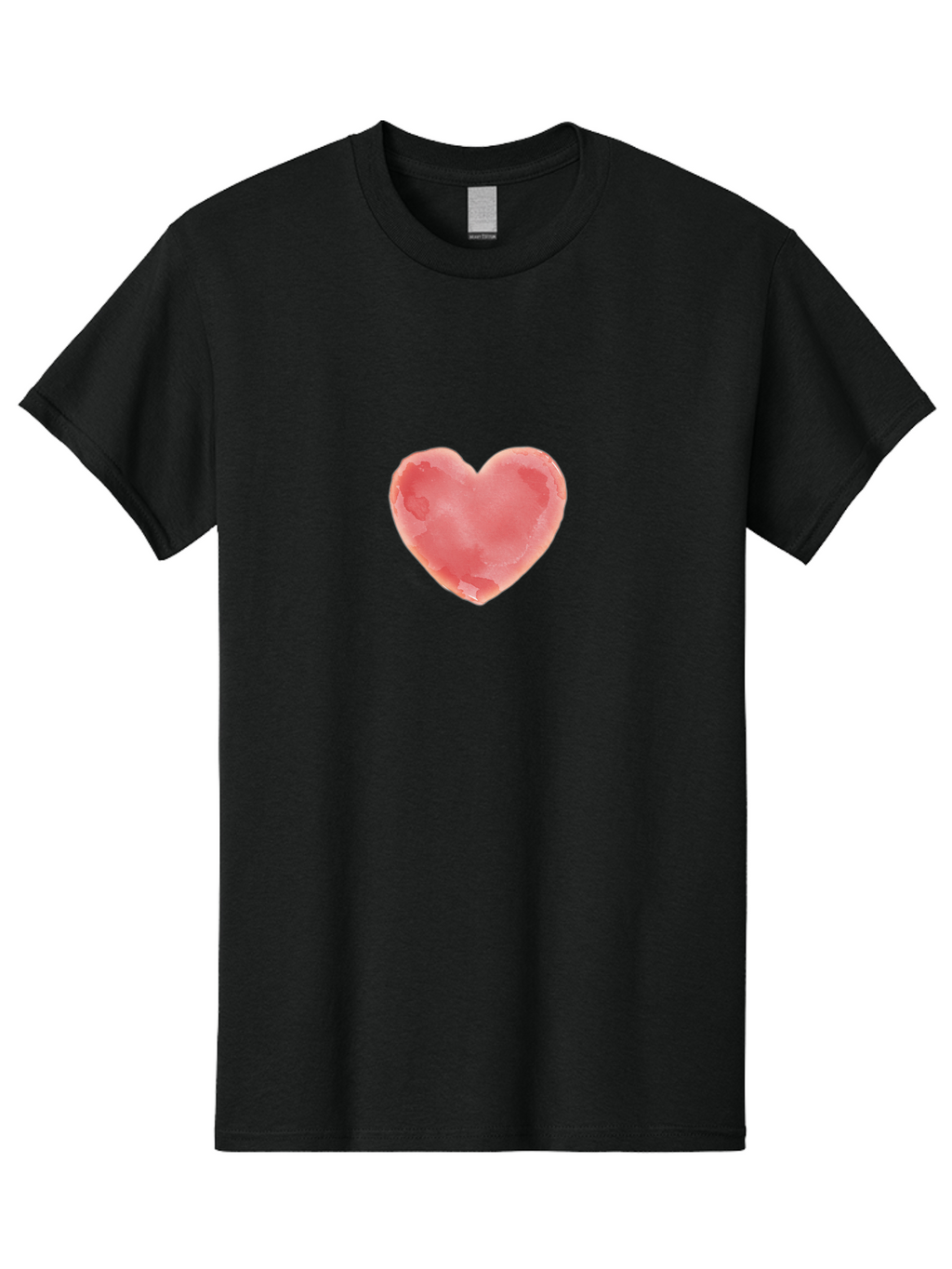 Pink-Heart Men'S Graphic Tee, 100% Cotton, Comfortable Casual Summer Wear, Machine Washable, Pink Heart, Heart Shape, Watercolor Art, Love Symbol, Valentines Day, Romantic Gesture, Tender Touch, Soft Pink Hue Bae238