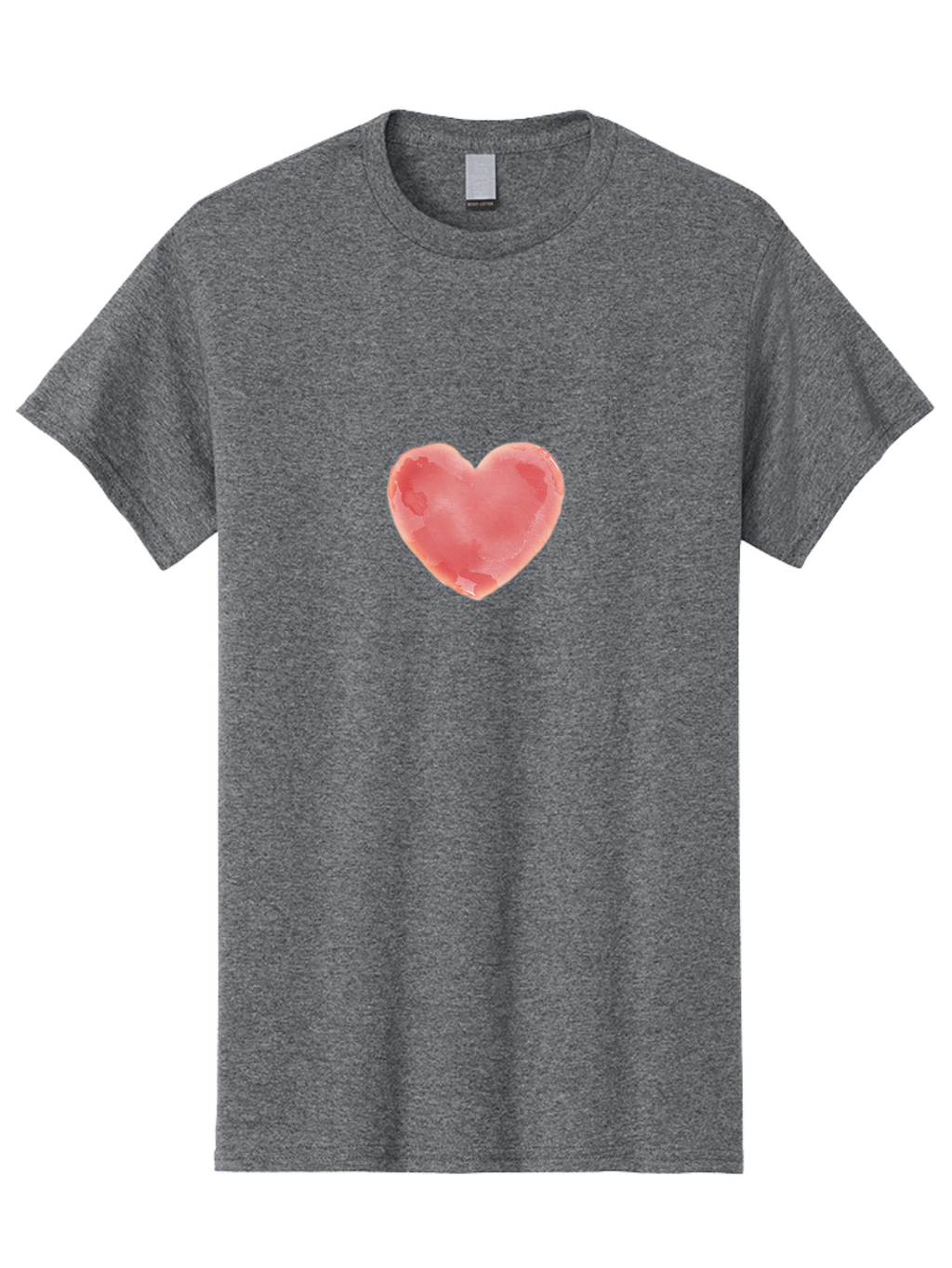 Pink-Heart Men'S Graphic Tee, 100% Cotton, Comfortable Casual Summer Wear, Machine Washable, Pink Heart, Heart Shape, Watercolor Art, Love Symbol, Valentines Day, Romantic Gesture, Tender Touch, Soft Pink Hue Bae238