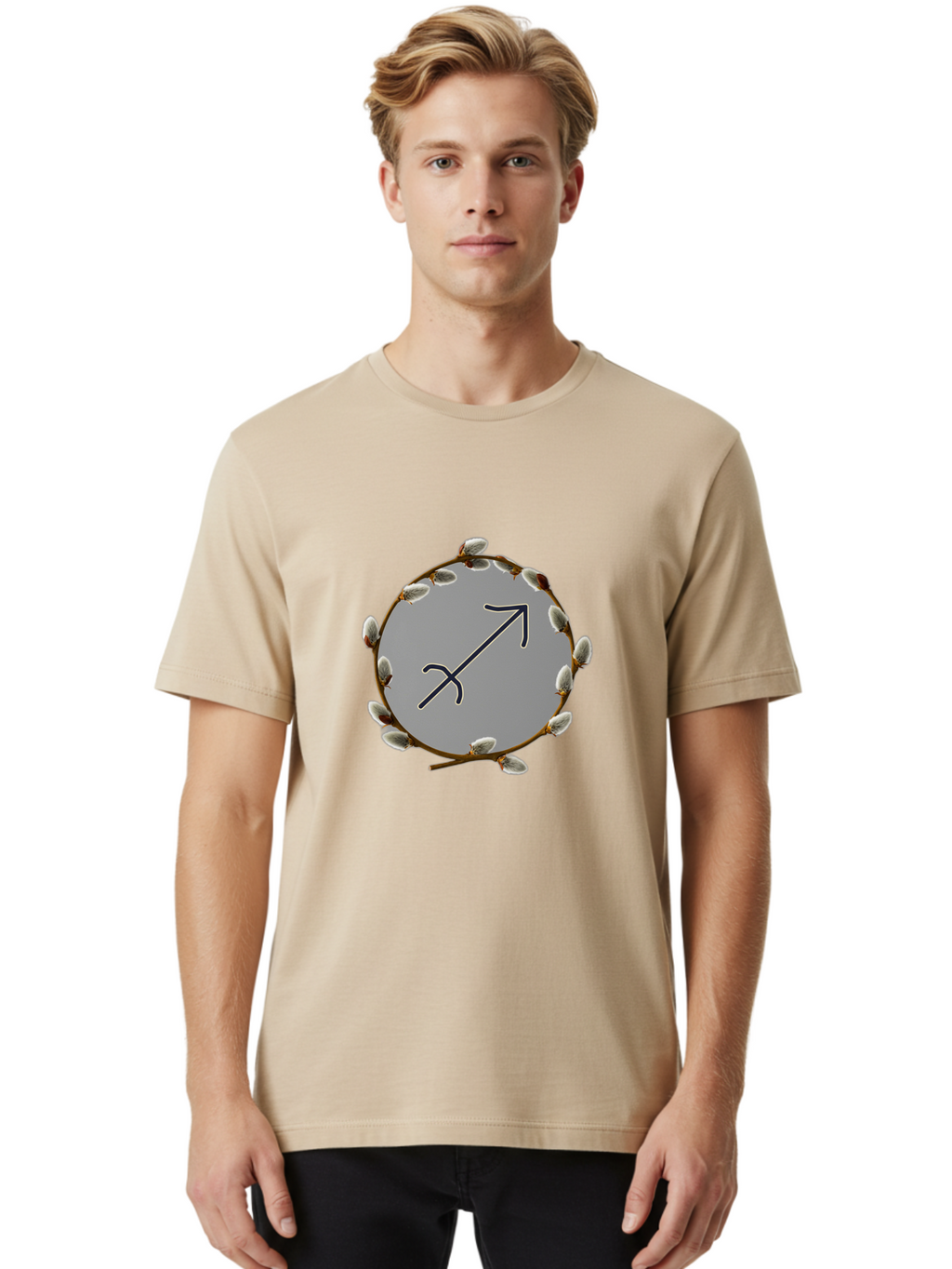 Sagittarius-Zodiac-Sign Men'S Graphic Tee, 100% Cotton, Comfortable Casual Summer Wear, Machine Washable, Sagittarius Zodiac Symbol, Astrology Sign, Arrow Symbol, Mystical Graphics, Spiritual Imagery, Esoteric Art Bae262