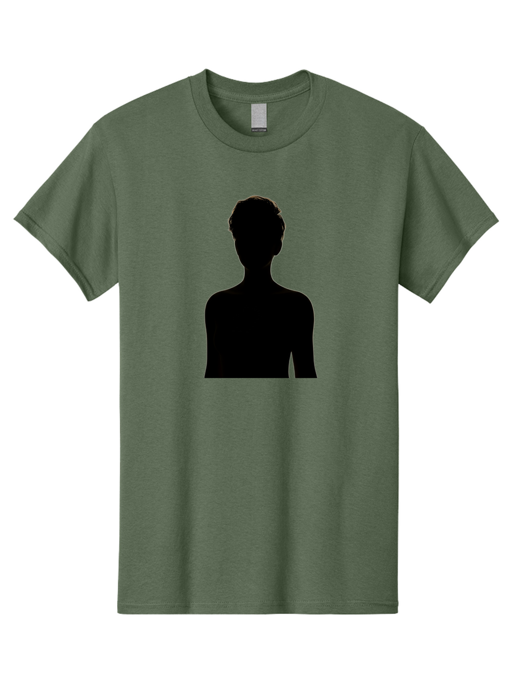 Silhouette-Of-A-Person Men'S Graphic Tee, 100% Cotton, Comfortable Casual Summer Wear, Machine Washable, Female Silhouette, Black Silhouette, Woman Figure, Mysterious Woman, Short Hair, Elegant Posture, Minimalistic Design, Modern Art Bae276