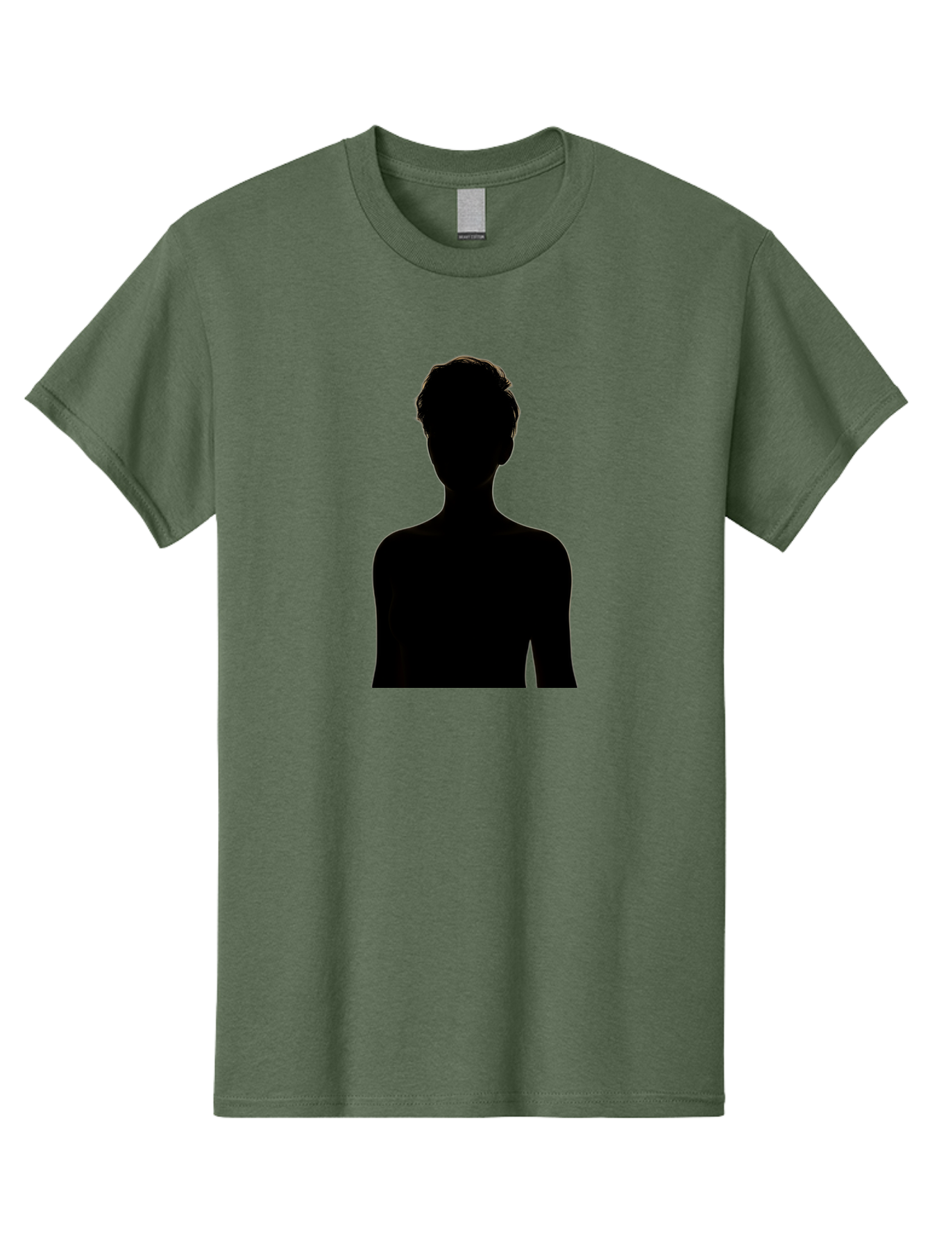Silhouette-Of-A-Person Men'S Graphic Tee, 100% Cotton, Comfortable Casual Summer Wear, Machine Washable, Female Silhouette, Black Silhouette, Woman Figure, Mysterious Woman, Short Hair, Elegant Posture, Minimalistic Design, Modern Art Bae276