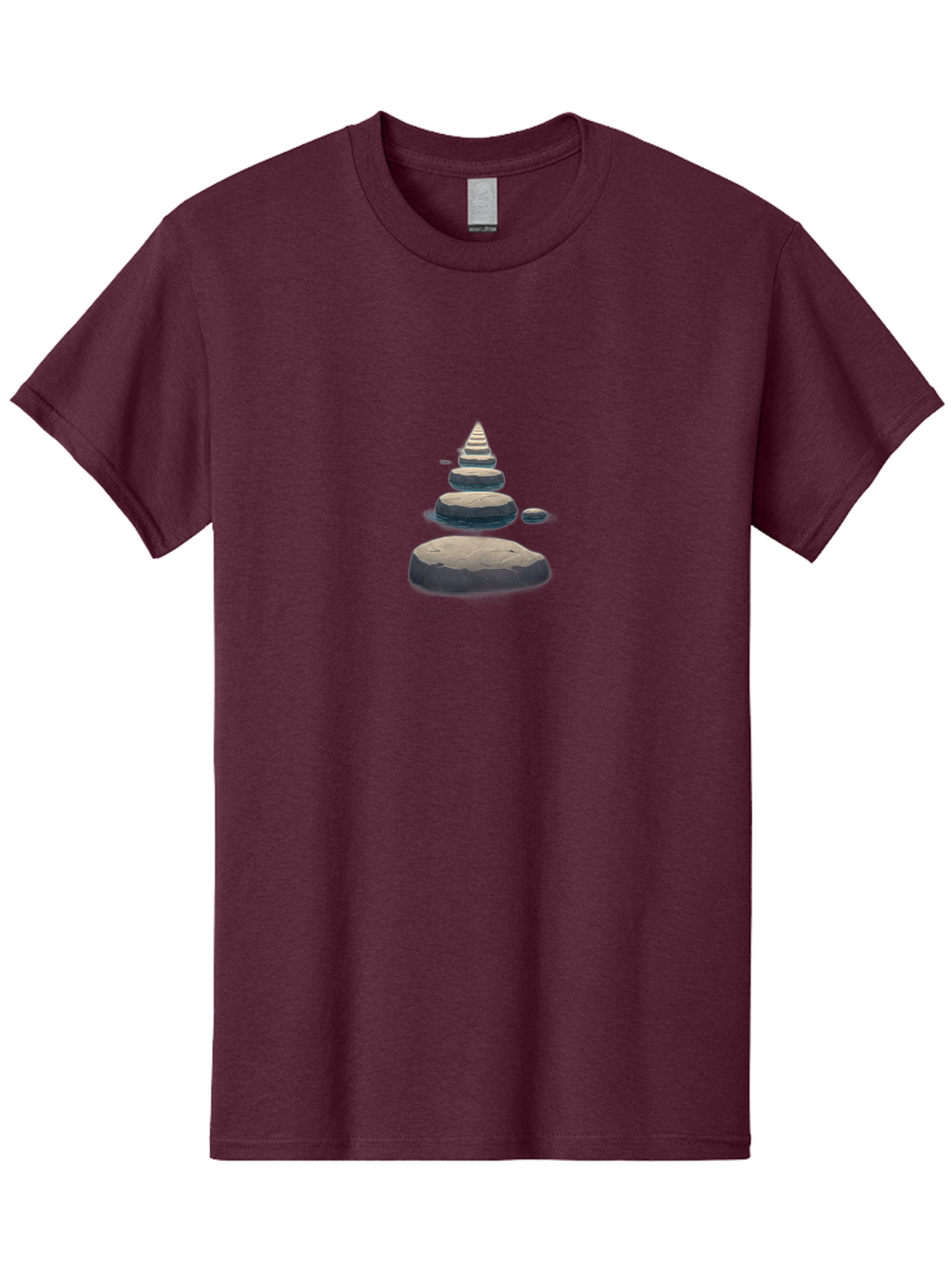 Stones Men'S Graphic Tee, 100% Cotton, Comfortable Casual Summer Wear, Machine Washable, Stone Pathway, Stepping Stones, Minimalist Design, Balanced Composition, Serene Atmosphere, Layered Stones, Modern Aesthetic, Calm Vibe, Natural Elements, Bae287