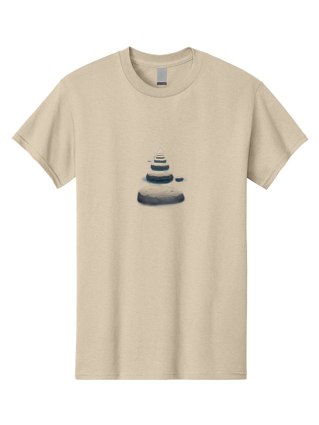 Stones Men'S Graphic Tee, 100% Cotton, Comfortable Casual Summer Wear, Machine Washable, Stone Pathway, Stepping Stones, Minimalist Design, Balanced Composition, Serene Atmosphere, Layered Stones, Modern Aesthetic, Calm Vibe, Natural Elements, Bae287