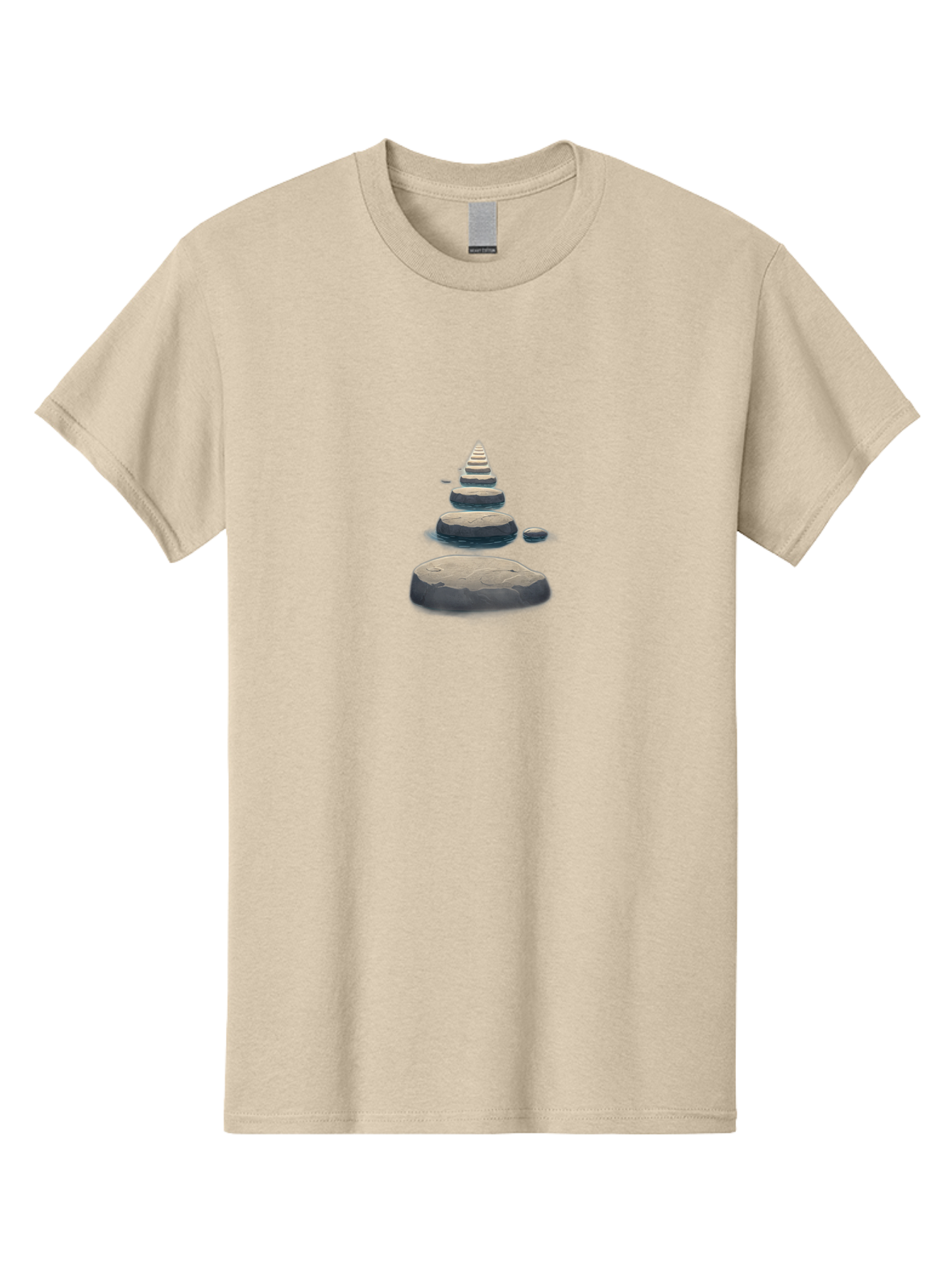 Stones Men'S Graphic Tee, 100% Cotton, Comfortable Casual Summer Wear, Machine Washable, Stone Pathway, Stepping Stones, Minimalist Design, Balanced Composition, Serene Atmosphere, Layered Stones, Modern Aesthetic, Calm Vibe, Natural Elements, Bae287