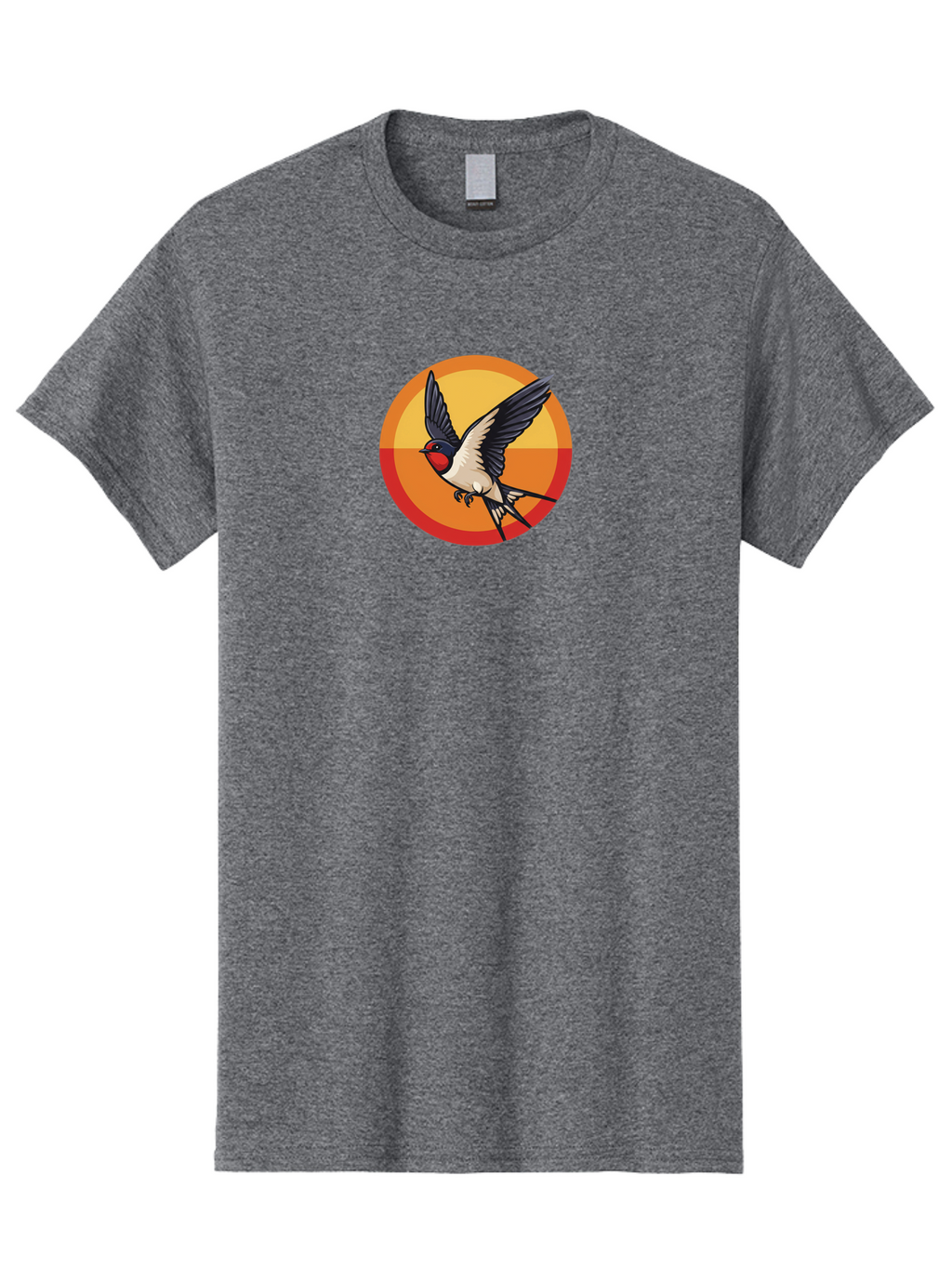 Swallow-In-Flight-2 Men'S Graphic Tee, 100% Cotton, Comfortable Casual Summer Wear, Machine Washable, Swallow Bird, Flying Bird, Bird In Flight, Cartoon Illustration, Vibrant Colors, Dynamic Movement, Wildlife Artwork, Birdwatching, Bae297