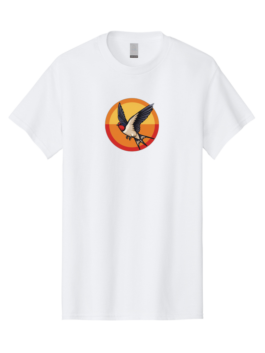Swallow-In-Flight-2 Men'S Graphic Tee, 100% Cotton, Comfortable Casual Summer Wear, Machine Washable, Swallow Bird, Flying Bird, Bird In Flight, Cartoon Illustration, Vibrant Colors, Dynamic Movement, Wildlife Artwork, Birdwatching, Bae297