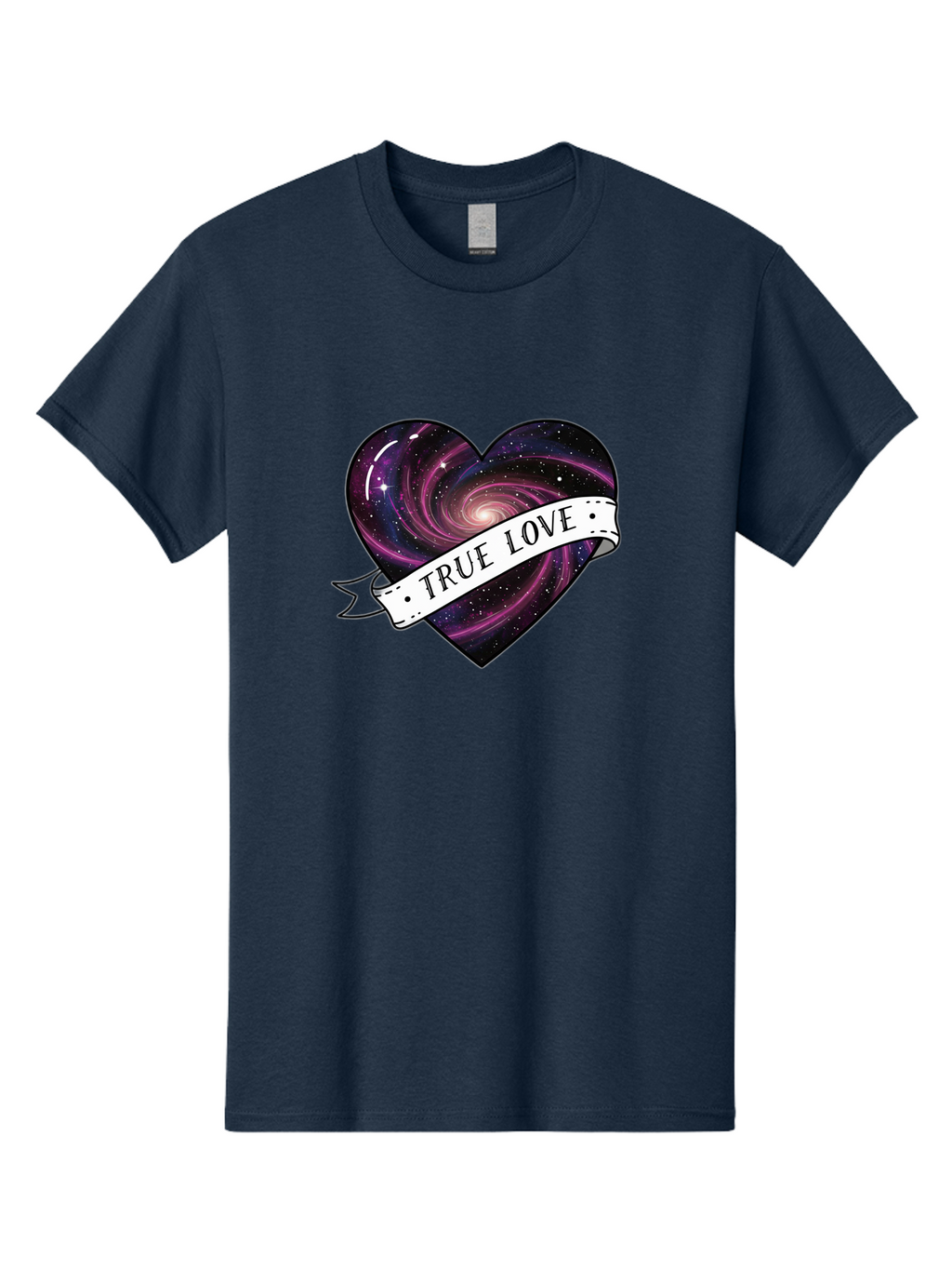 True-Love-7 Men'S Graphic Tee, 100% Cotton, Comfortable Casual Summer Wear, Machine Washable, Galaxy Heart, Cosmic Love, Purple Galaxy, Heart Shape, Stars And Planets, Romantic Symbol, True Love, Space-Inspired Art, Celestial Design, Bae316