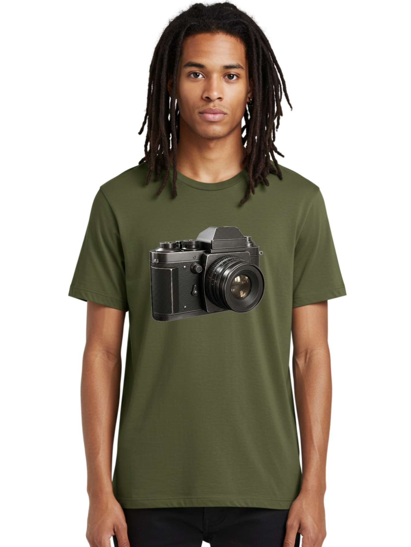 35Mm-Film-Camera Men'S Graphic Tee, 100% Cotton, Comfortable Casual Summer Wear, Machine Washable, Vintage Camera, Retro Photography, Classic Camera Design, Black Camera Body, Camera Lens, Photography Equipment, Analog Camera, Film Camera, Bae346