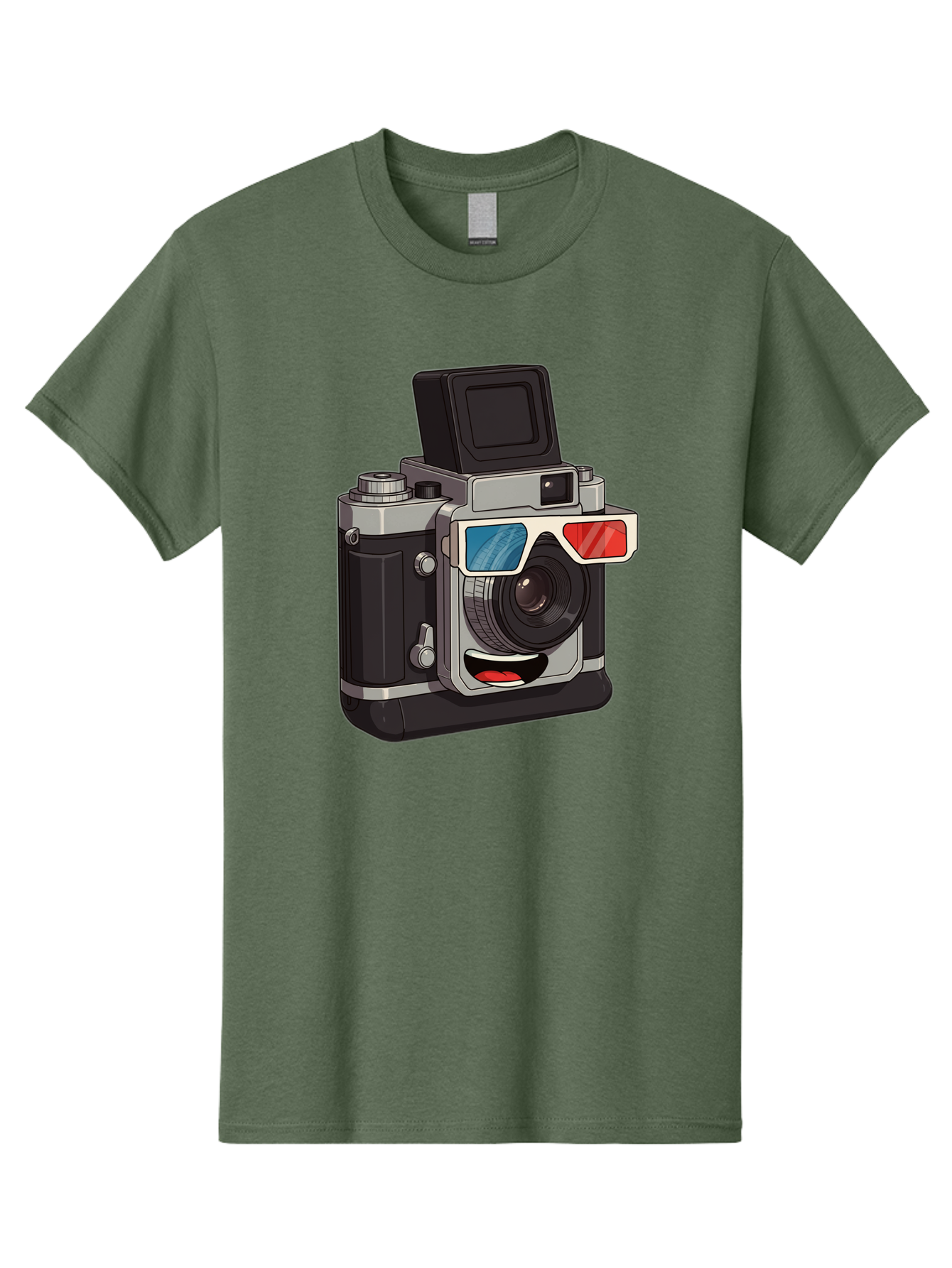 3D-Camera Men'S Graphic Tee, 100% Cotton, Comfortable Casual Summer Wear, Machine Washable, Vintage Camera, 3D Glasses, Retro Style, Cartoon Character, Photography Equipment, Nostalgic Feel, Funky Accessories, Camera Lens Bae347