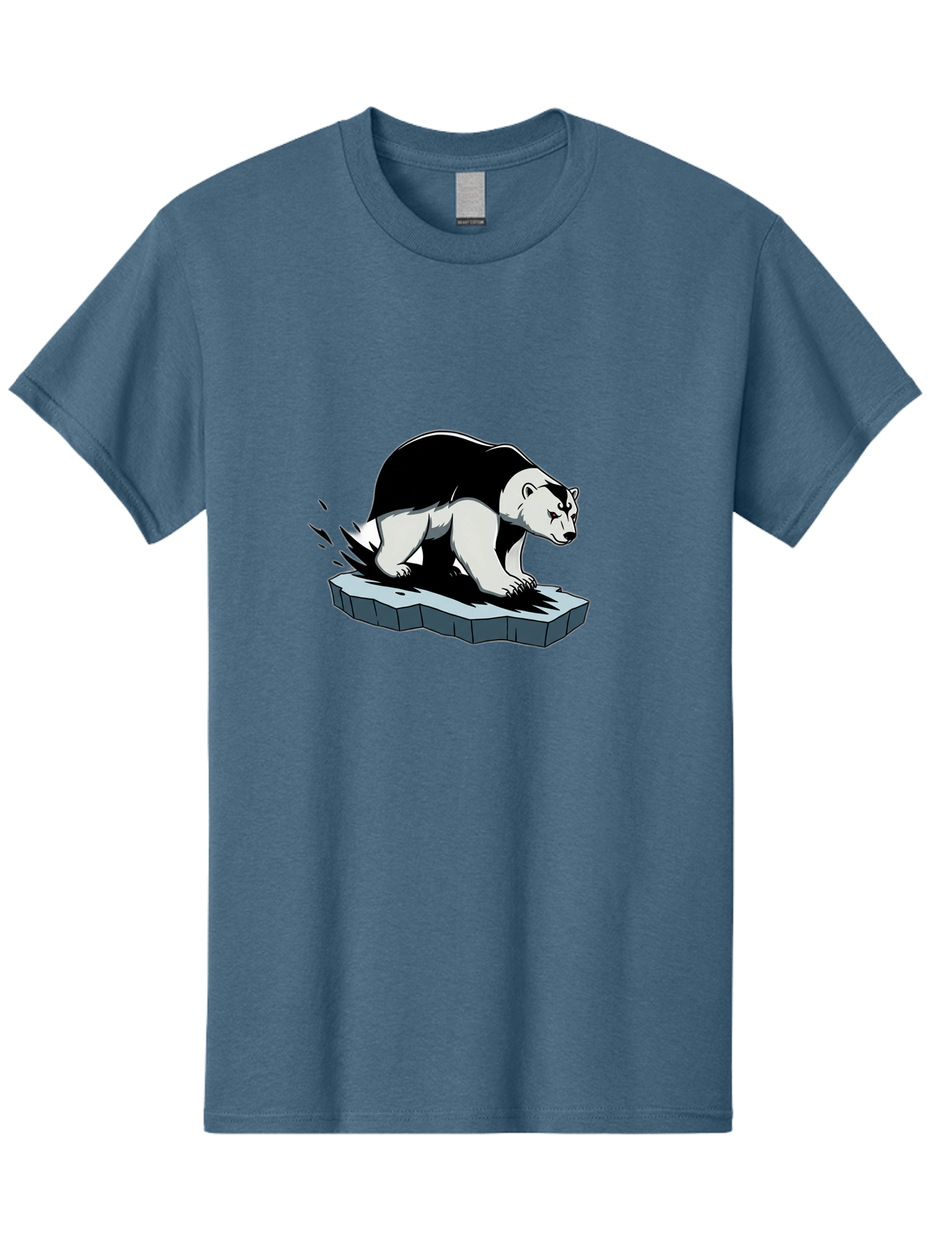 Aggressive-Panda Men'S Graphic Tee, 100% Cotton, Comfortable Casual Summer Wear, Machine Washable, Panda On A Rock, Panda Bear, Black And White, Cartoon Style, Dynamic Movement, Wildlife, Animated Character, Stone Platform Bae349
