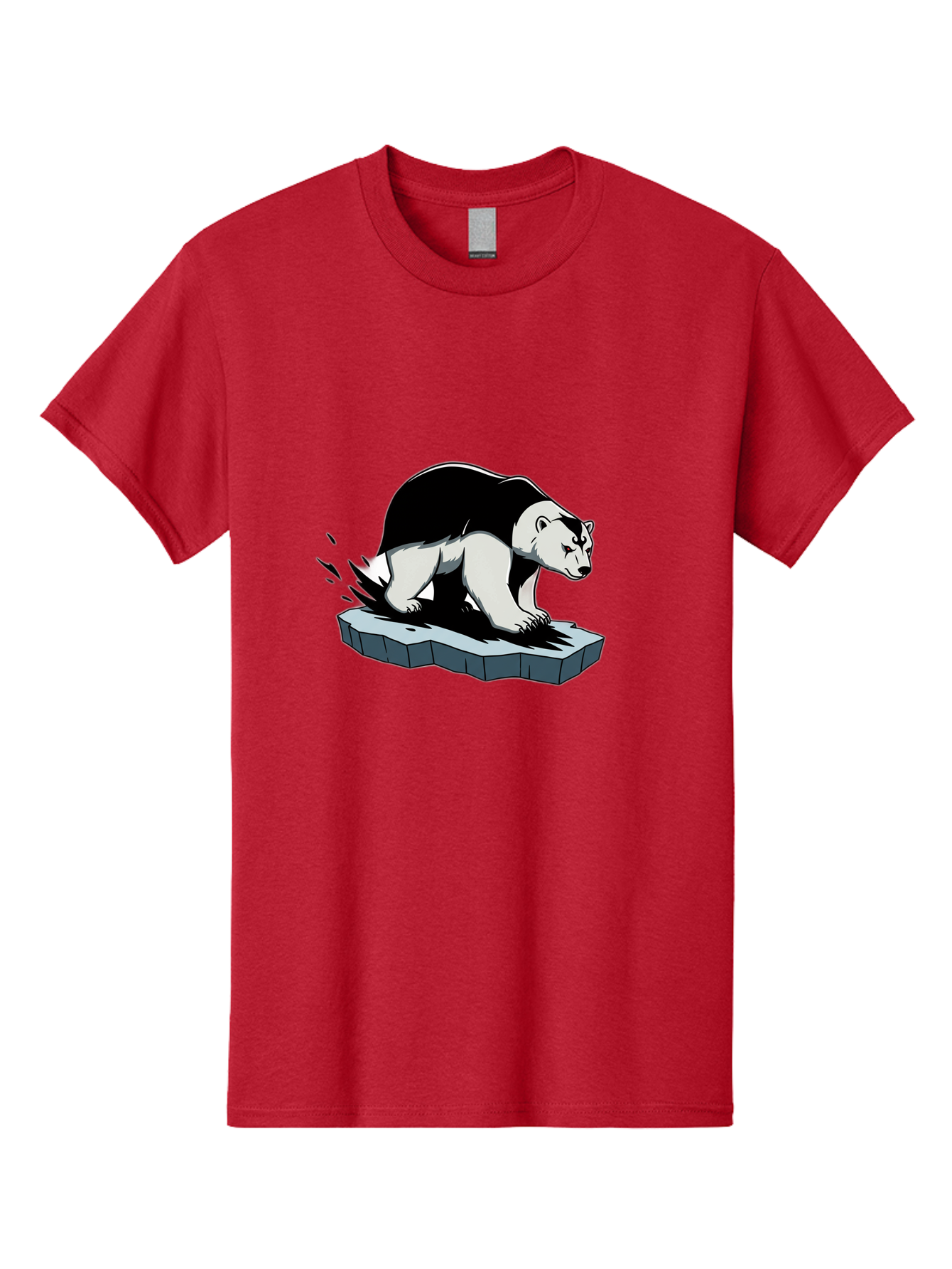 Aggressive-Panda Men'S Graphic Tee, 100% Cotton, Comfortable Casual Summer Wear, Machine Washable, Panda On A Rock, Panda Bear, Black And White, Cartoon Style, Dynamic Movement, Wildlife, Animated Character, Stone Platform Bae349