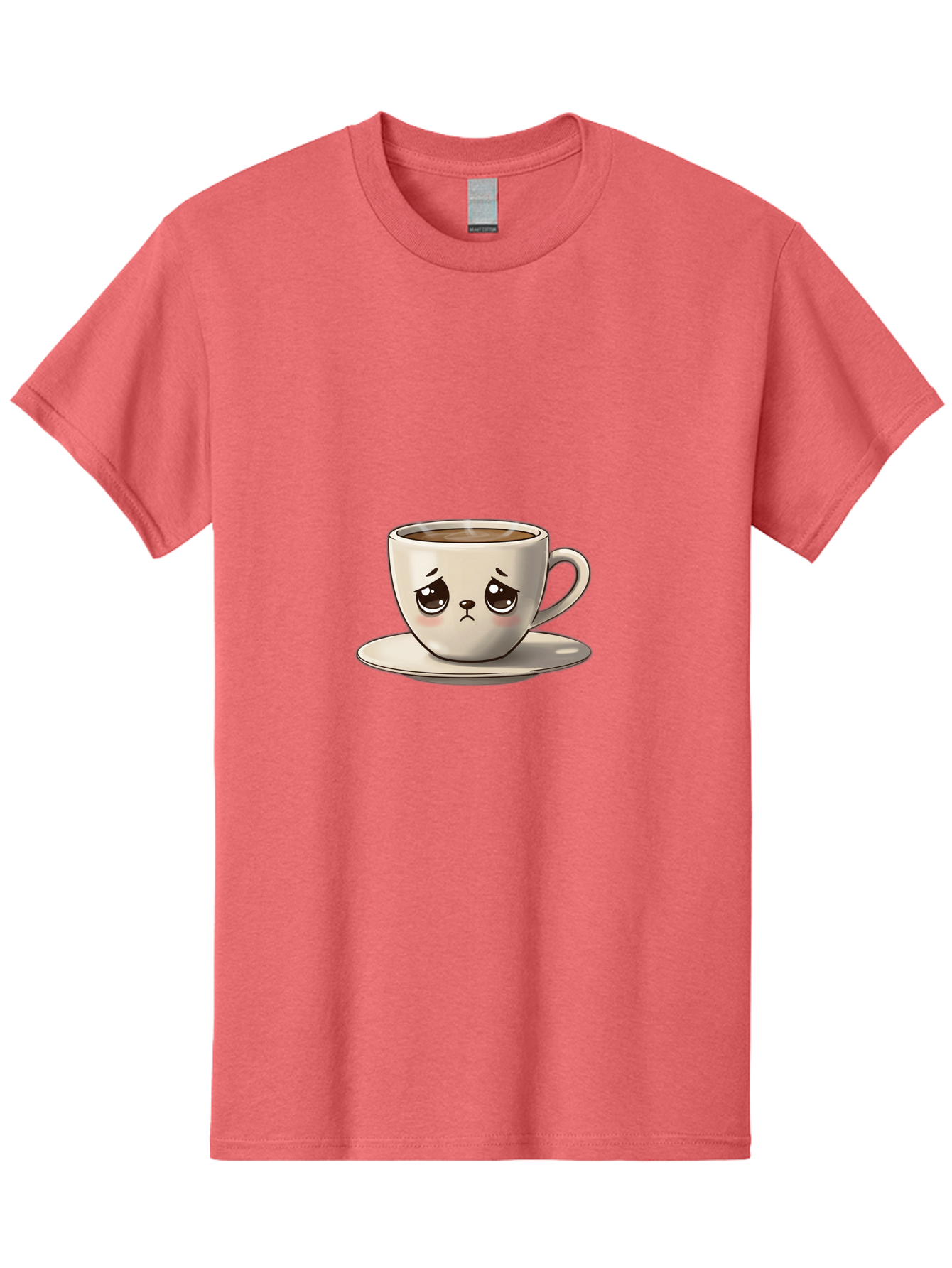 Angry-Coffee-Cup Men'S Graphic Tee, 100% Cotton, Comfortable Casual Summer Wear, Machine Washable, Angry Coffee Cup, Cartoon Character, Coffee Break, Morning Routine, Cafe Culture, Beverage, Caffeine, Humor, Kawaii Bae353