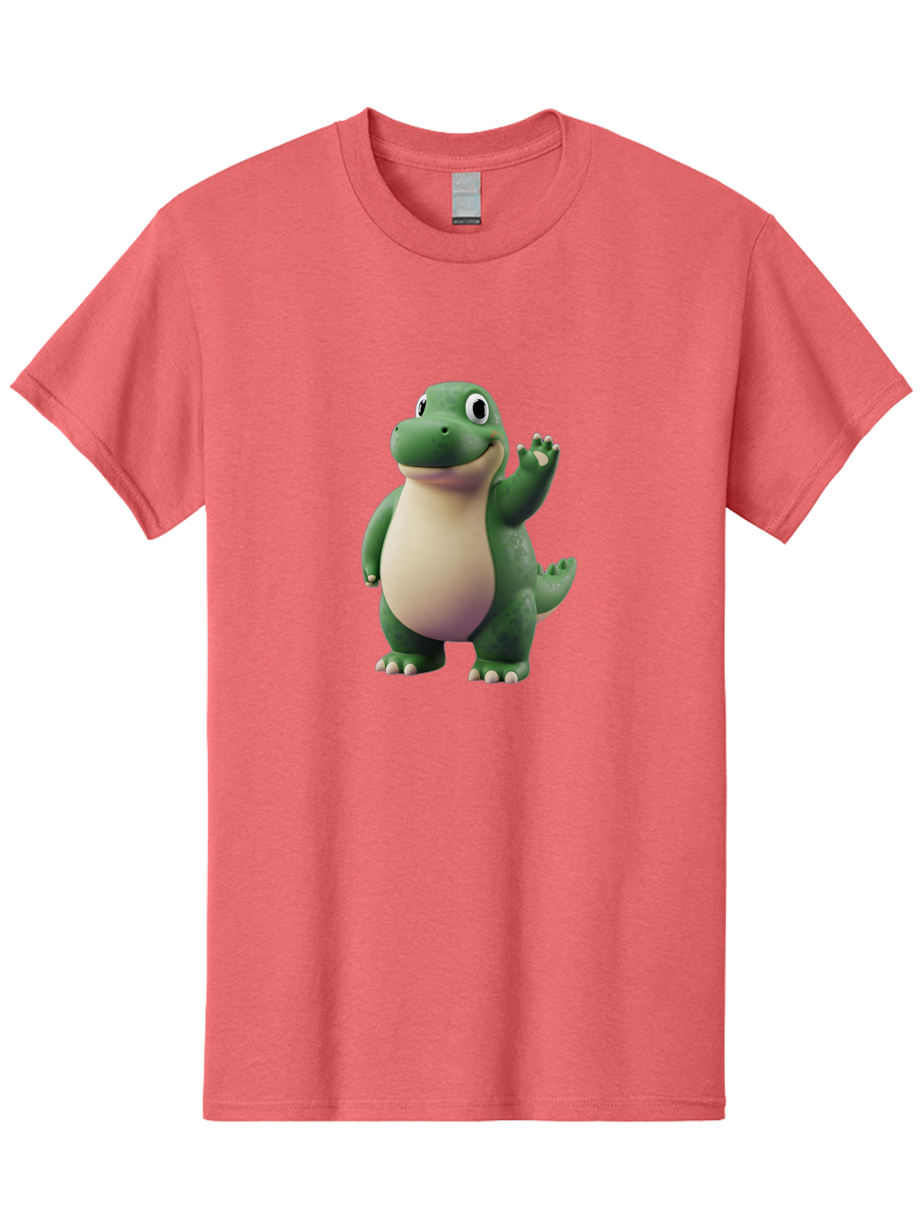 Arlo Men'S Graphic Tee, 100% Cotton, Comfortable Casual Summer Wear, Machine Washable, Cartoon Alligator, Friendly Alligator, Green Alligator, Waving Alligator, Cute Reptile, Animated Character, Smiling Creature, Children'S Character, Bae356