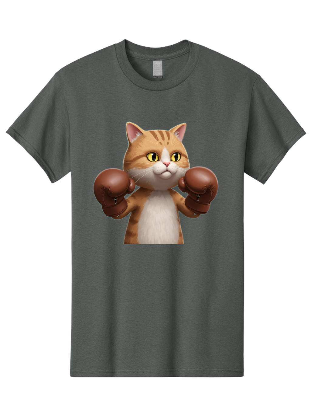 Boxing-Cat Men'S Graphic Tee, 100% Cotton, Comfortable Casual Summer Wear, Machine Washable, Cartoon Cat, Boxing Gloves, Funny Animal, Humor, Playful Cat, Adorable Feline, Boxing Stance, Cute Cat, Comedic Character Bae364