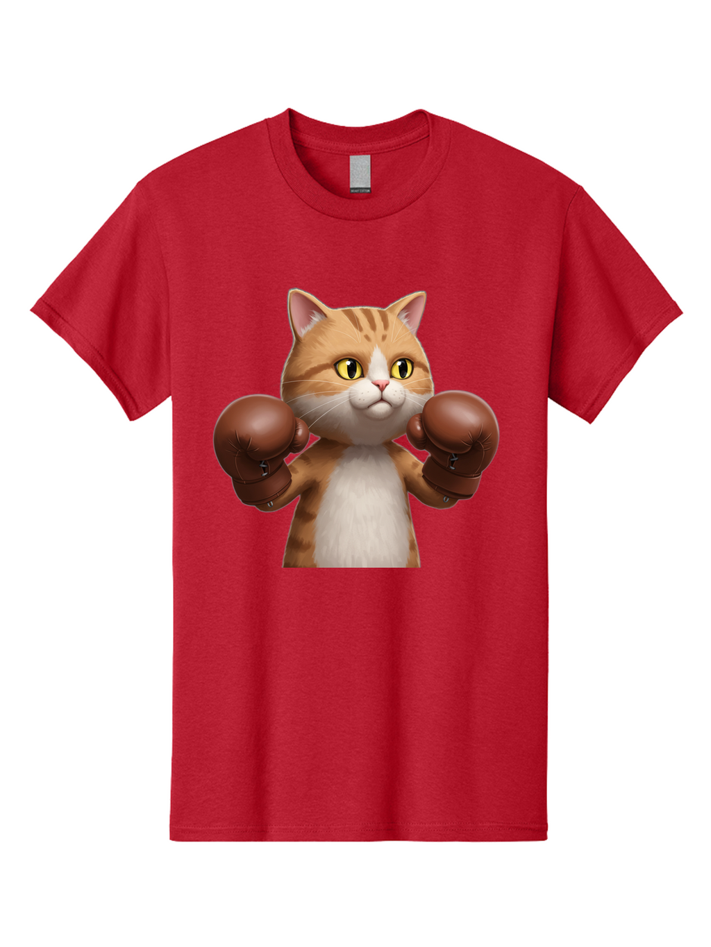 Boxing-Cat Men'S Graphic Tee, 100% Cotton, Comfortable Casual Summer Wear, Machine Washable, Cartoon Cat, Boxing Gloves, Funny Animal, Humor, Playful Cat, Adorable Feline, Boxing Stance, Cute Cat, Comedic Character Bae364