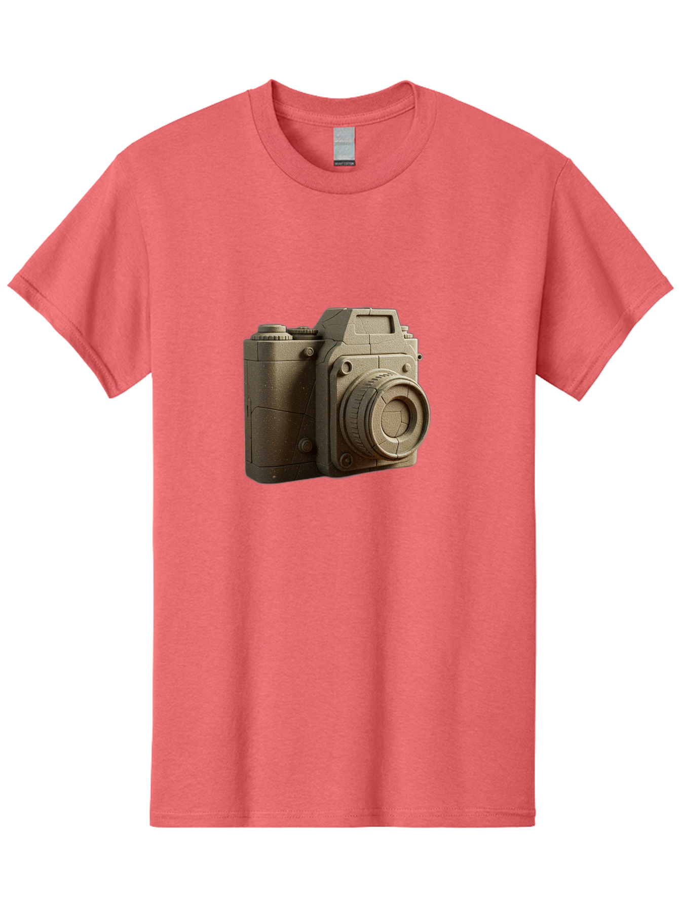 Brown-Camera Men'S Graphic Tee, 100% Cotton, Comfortable Casual Summer Wear, Machine Washable, 3D Camera, Digital Camera, Photography Equipment, Camera Lens, Camera Body, Rendering, 3D Modeling, Computer-Generated Imagery, Studio Shot, Bae365