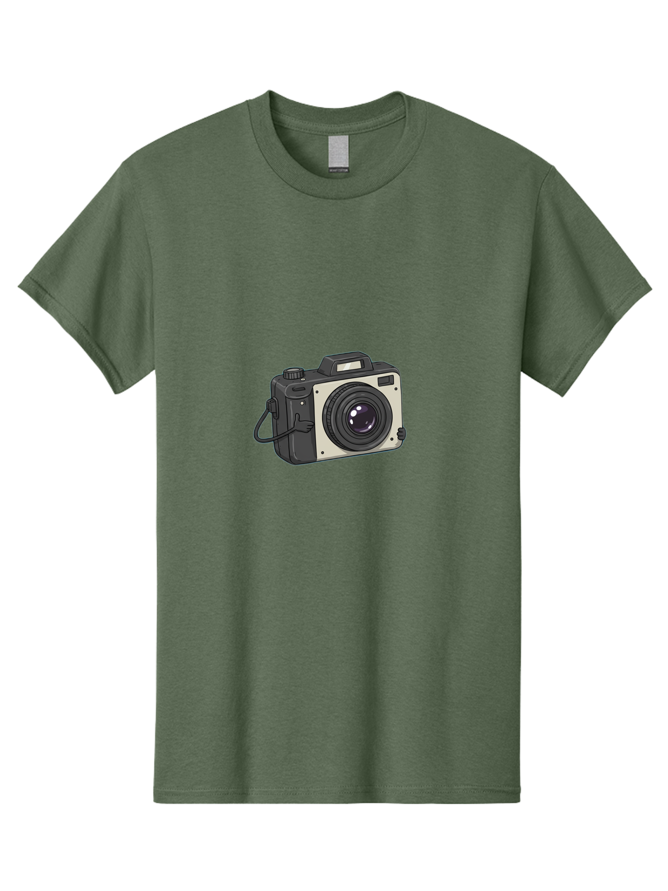 Camera-1 Men'S Graphic Tee, 100% Cotton, Comfortable Casual Summer Wear, Machine Washable, Illustrated Camera, Photography Equipment, Camera Lens, Black And Silver, Camera Strap, Digital Camera, Photography Gear, Camera Illustration Bae366