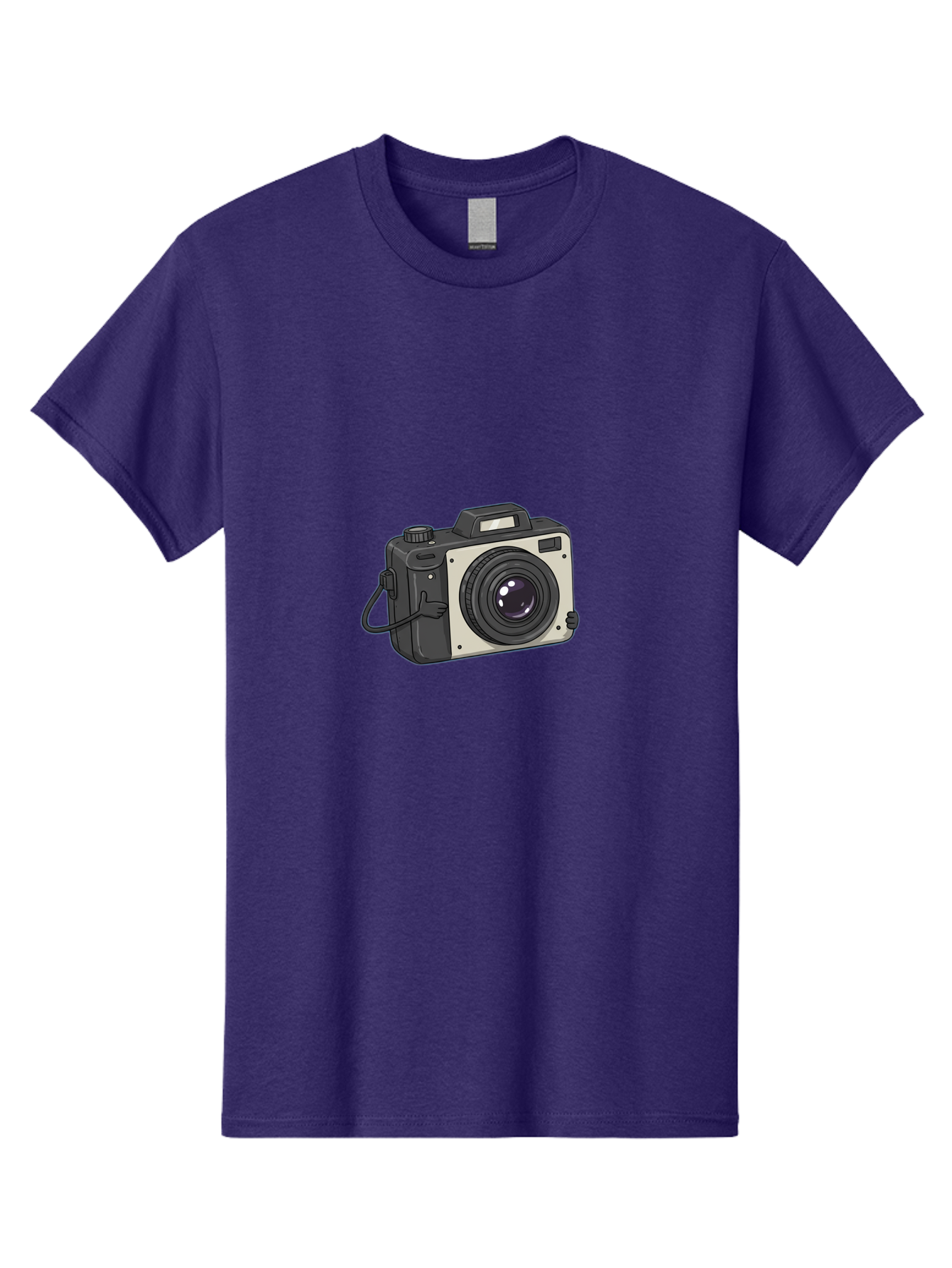 Camera-1 Men'S Graphic Tee, 100% Cotton, Comfortable Casual Summer Wear, Machine Washable, Illustrated Camera, Photography Equipment, Camera Lens, Black And Silver, Camera Strap, Digital Camera, Photography Gear, Camera Illustration Bae366