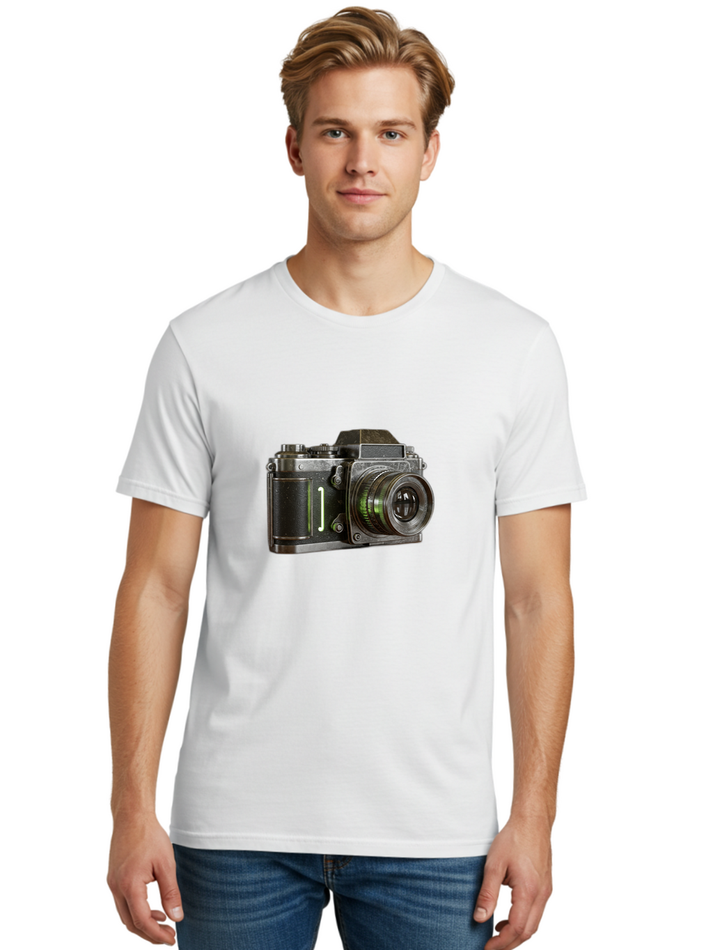 Camera-3 Men'S Graphic Tee, 100% Cotton, Comfortable Casual Summer Wear, Machine Washable, Vintage Camera, Old Camera, Classic Photography, Retro Technology, Film Camera, Antique Device, Nostalgic Photography, Camera Lens, Bae368