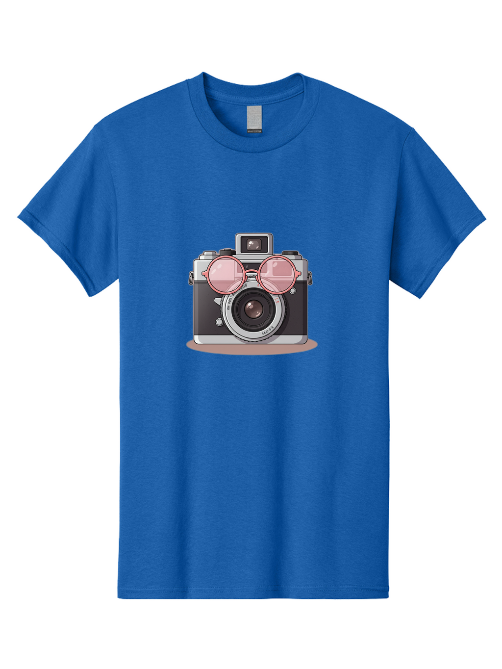 Camera-With-Glasses-2 Men'S Graphic Tee, 100% Cotton, Comfortable Casual Summer Wear, Machine Washable, Vintage Camera, Retro Photography, Cool Glasses, Lens Reflection, Classic Design, Camera Accessories, Stylish Photography Equipment, Bae375