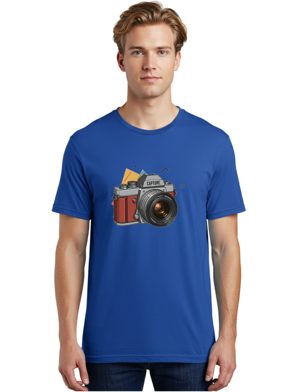 Capture-Camera Men'S Graphic Tee, 100% Cotton, Comfortable Casual Summer Wear, Machine Washable, Vintage Camera, Capture Moment, Photography Equipment, Capture The Moment, Dslr Camera, Camera Lens, Photography Accessories, Retro Camera Design, Bae384