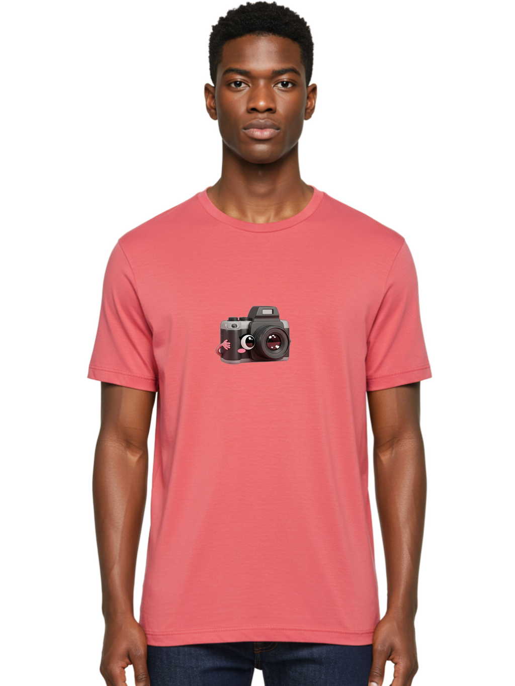 Cartoon-Camera Men'S Graphic Tee, 100% Cotton, Comfortable Casual Summer Wear, Machine Washable, Cartoon Camera, Digital Photography, Camera Character, Photography Equipment, Cute Camera, Camera Illustration, Camera Graphics, Photography Icon Bae387