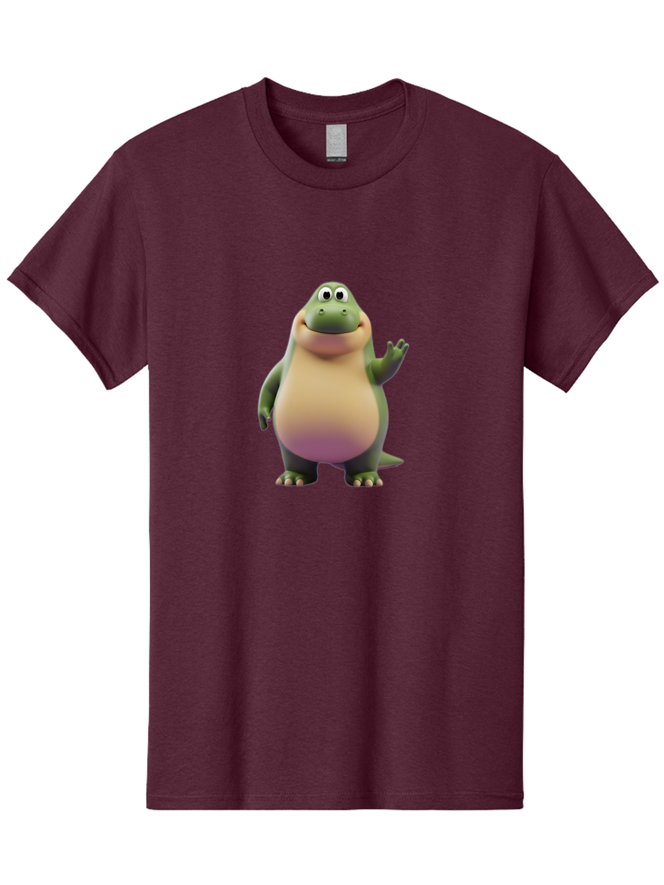 Cartoon-Dinosaur-2 Men'S Graphic Tee, 100% Cotton, Comfortable Casual Summer Wear, Machine Washable, Cartoon Dinosaur, Dinosaur Character, Friendly Reptile, Smiling Creature, Animated Dino, Dino Illustration, Green Dinosaur, Cute Dino, Bae389