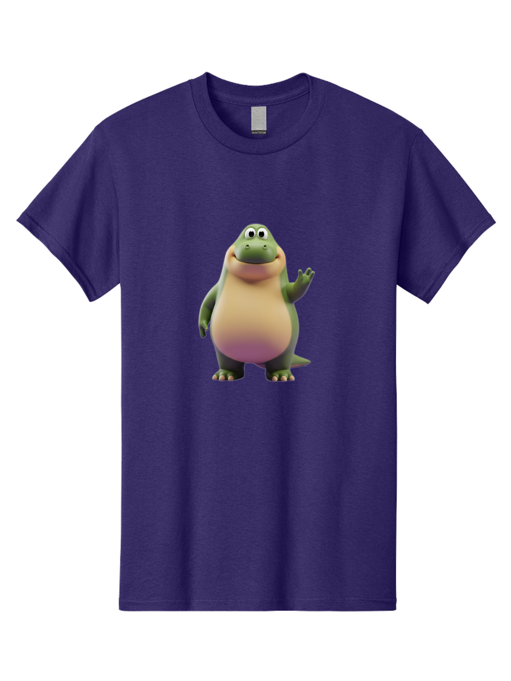 Cartoon-Dinosaur-2 Men'S Graphic Tee, 100% Cotton, Comfortable Casual Summer Wear, Machine Washable, Cartoon Dinosaur, Dinosaur Character, Friendly Reptile, Smiling Creature, Animated Dino, Dino Illustration, Green Dinosaur, Cute Dino, Bae389