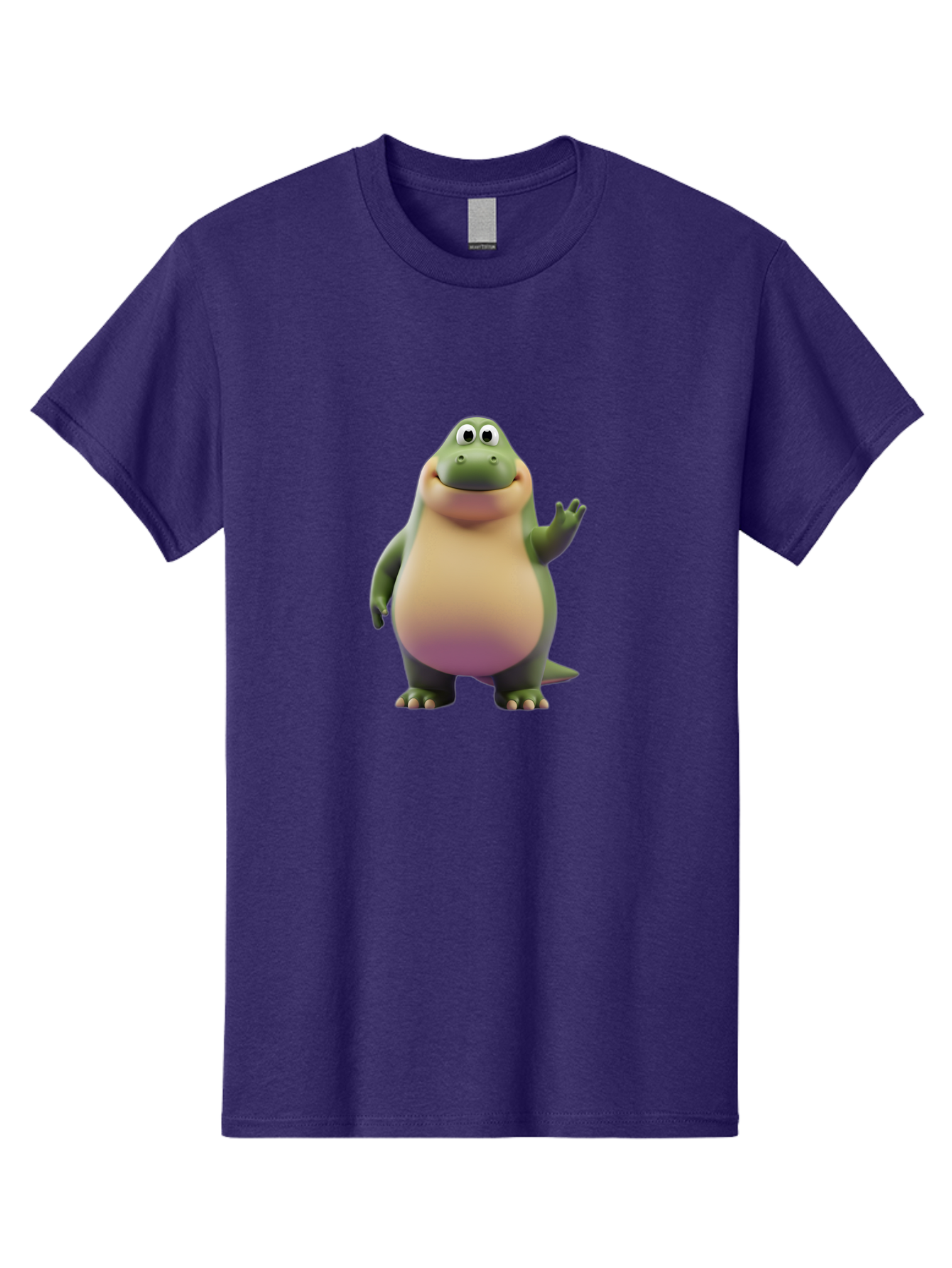 Cartoon-Dinosaur-2 Men'S Graphic Tee, 100% Cotton, Comfortable Casual Summer Wear, Machine Washable, Cartoon Dinosaur, Dinosaur Character, Friendly Reptile, Smiling Creature, Animated Dino, Dino Illustration, Green Dinosaur, Cute Dino, Bae389