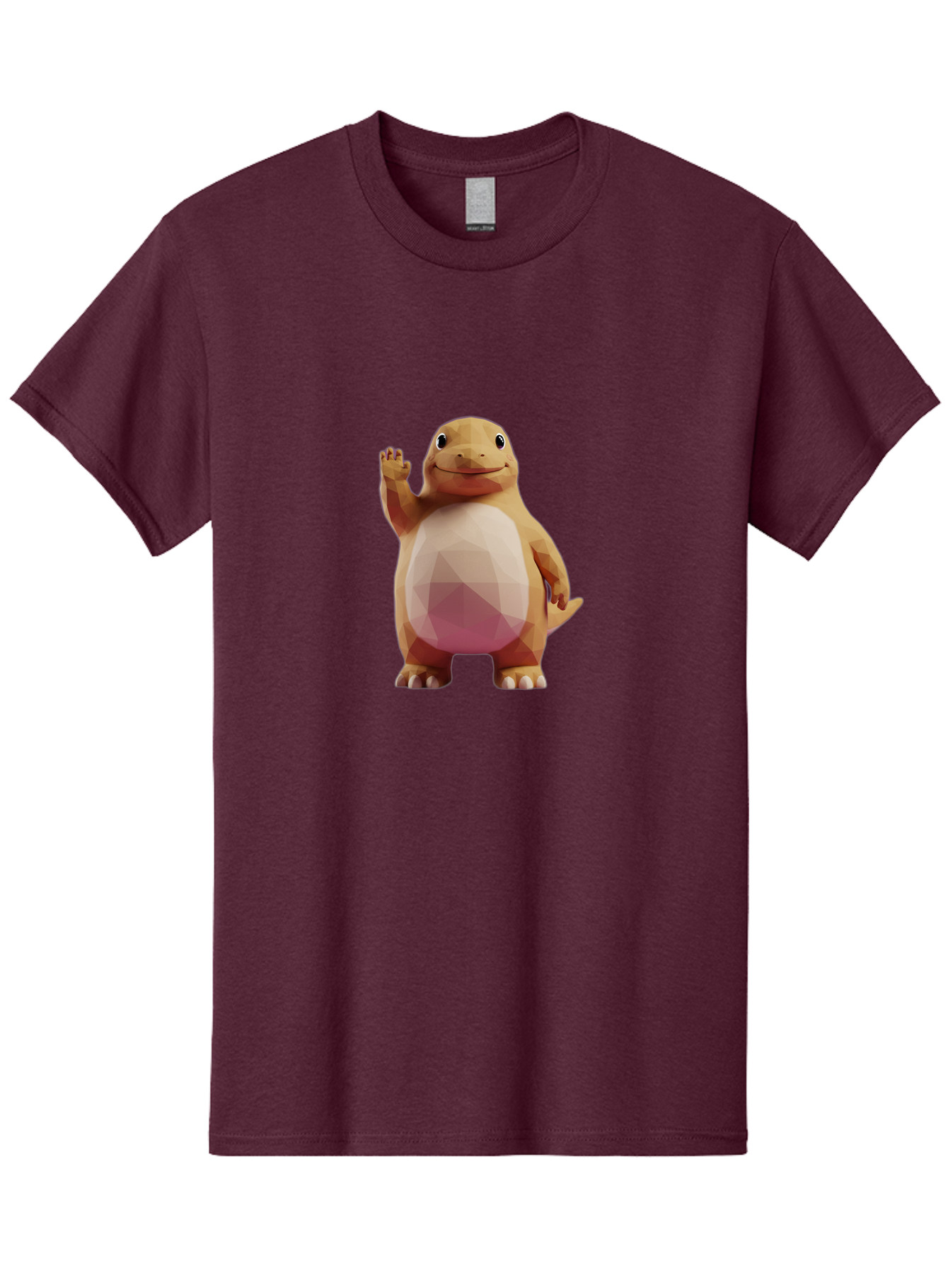 Charmander Men'S Graphic Tee, 100% Cotton, Comfortable Casual Summer Wear, Machine Washable, Charmander, Pokémon Character, Cartoon Lizard, Low-Poly 3D Model, Orange And White Colors, Friendly Gesture, Digital Illustration, Gaming Icon Bae406
