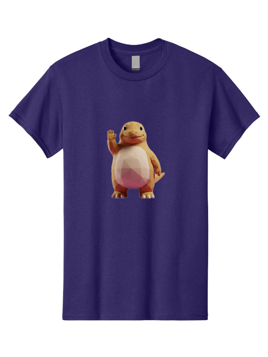 Charmander Men'S Graphic Tee, 100% Cotton, Comfortable Casual Summer Wear, Machine Washable, Charmander, Pokémon Character, Cartoon Lizard, Low-Poly 3D Model, Orange And White Colors, Friendly Gesture, Digital Illustration, Gaming Icon Bae406