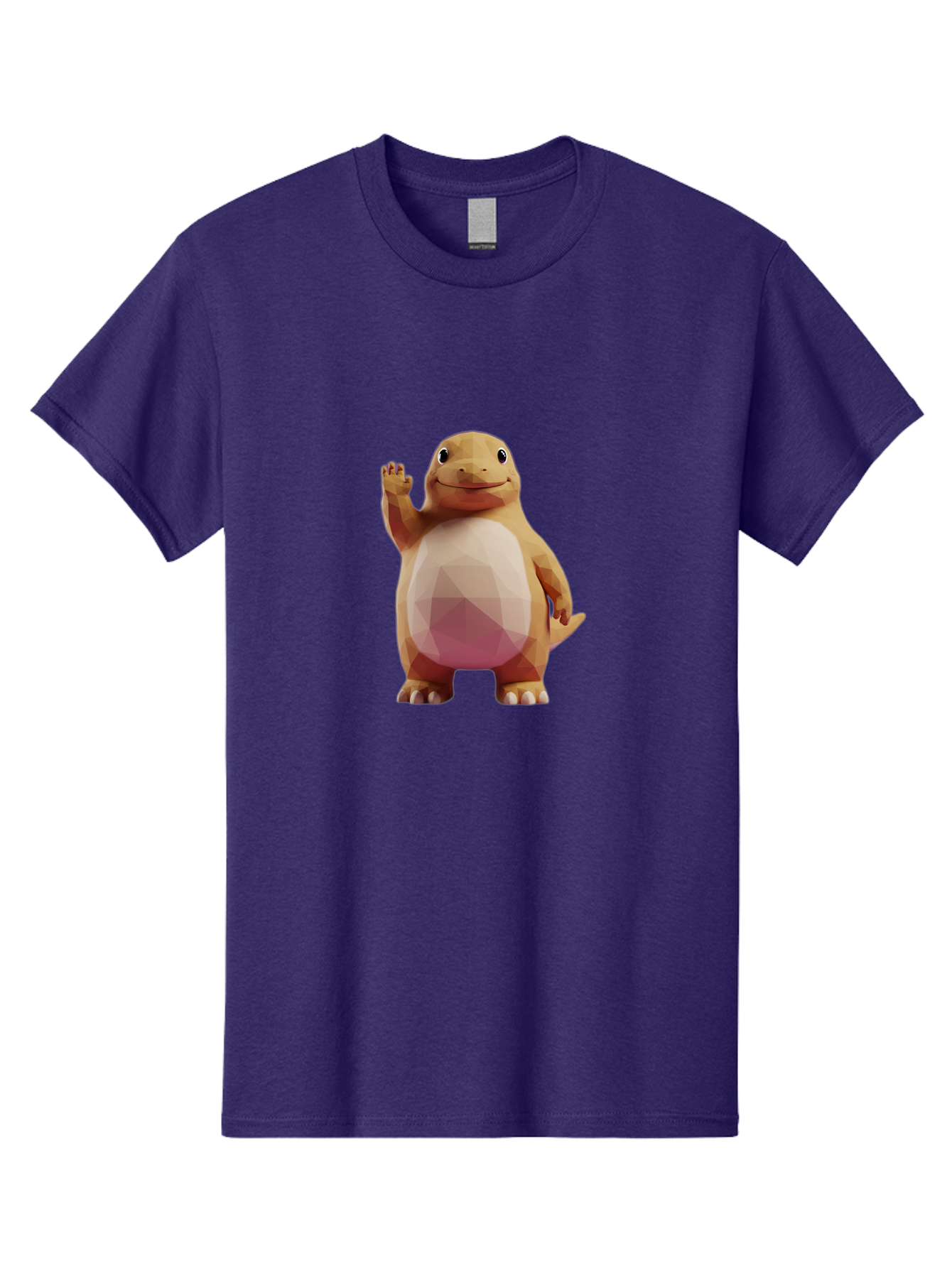 Charmander Men'S Graphic Tee, 100% Cotton, Comfortable Casual Summer Wear, Machine Washable, Charmander, Pokémon Character, Cartoon Lizard, Low-Poly 3D Model, Orange And White Colors, Friendly Gesture, Digital Illustration, Gaming Icon Bae406